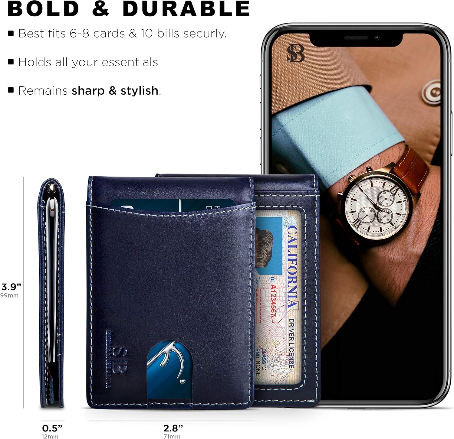 Thumbnail 4 de SERMAN BRANDS RFID Blocking Slim Bifold Wallet