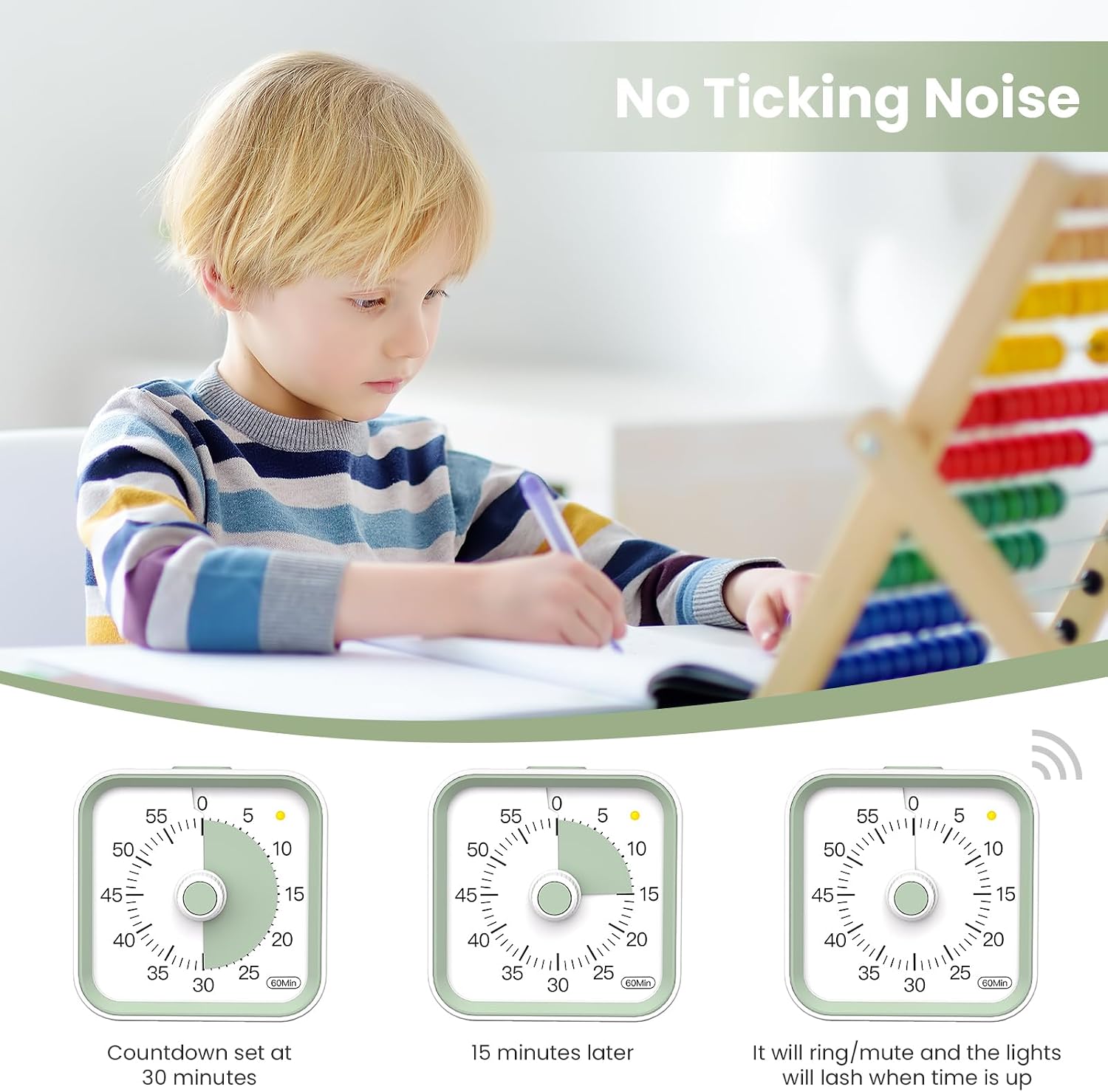 Thumbnail 4 de InfPokid Visual Timer for Kids with Pause Function (60 Minute) – Quiet, ADHD-friendly Rainbow Timer