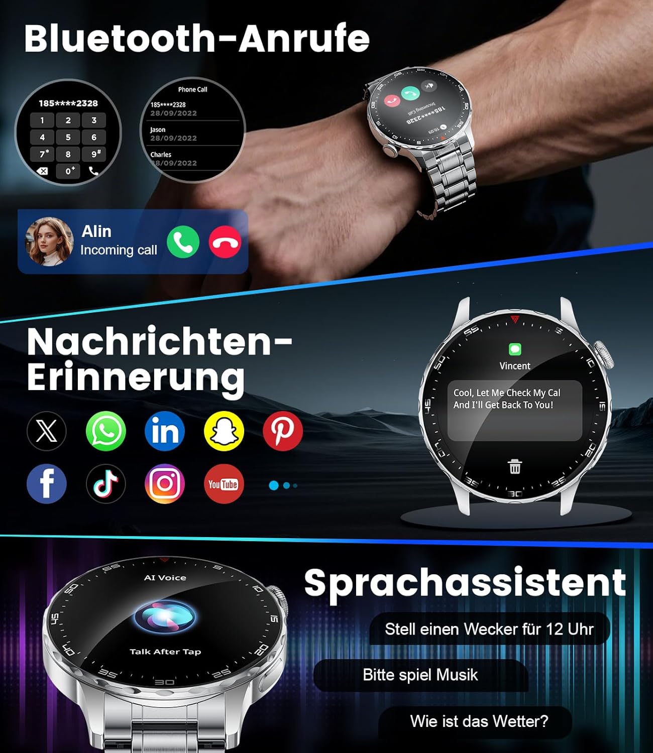 Thumbnail 5 de LIGEMI Montre Connectée Homme SML21 - Écran AMOLED 1,43" et 15 jours d’autonomie