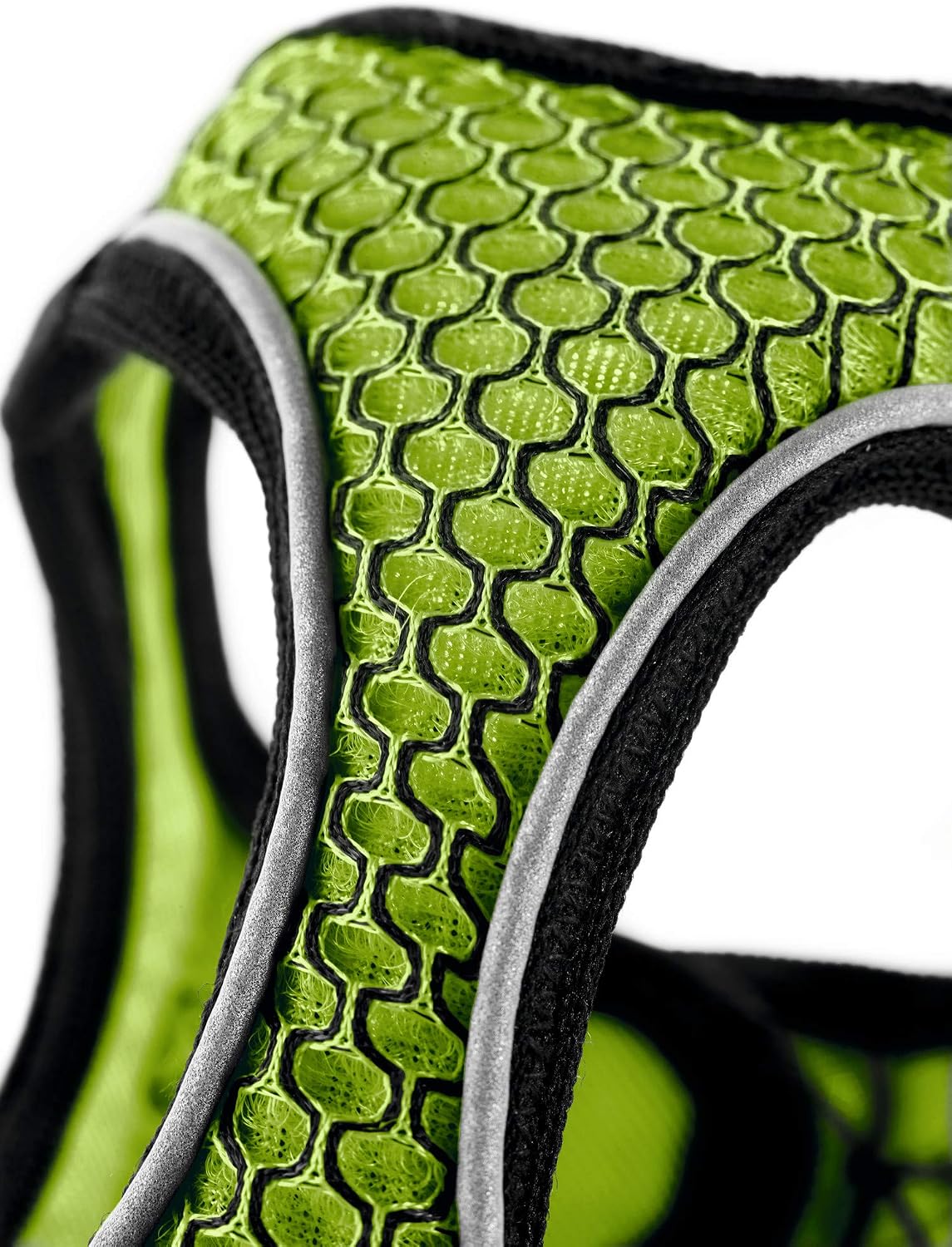Detalle de HUNTER HILO COMFORT Hundegeschirr – Gr. M-L, limette, 3D-Mesh, reflektierend