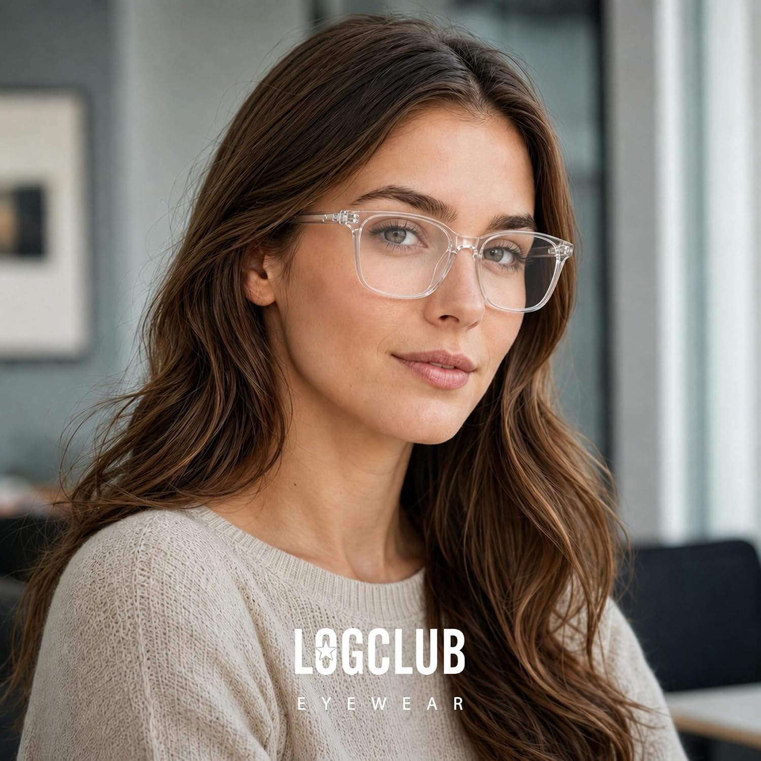 Detalle de logclub Blue Light Blocking Glasses with TR90 Frame and Scratch-Resistant Lenses