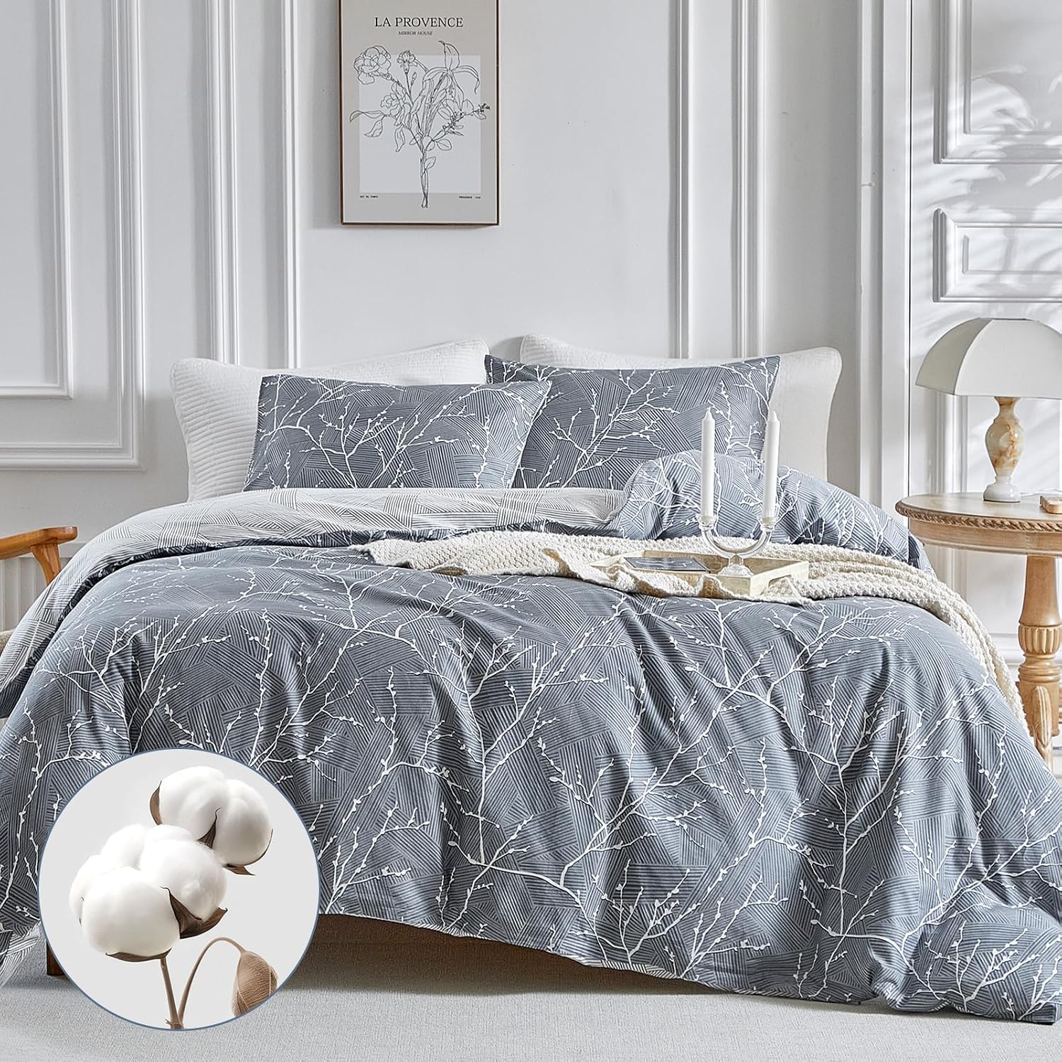 Detalle de Lekesky 200T cotton super king duvet set