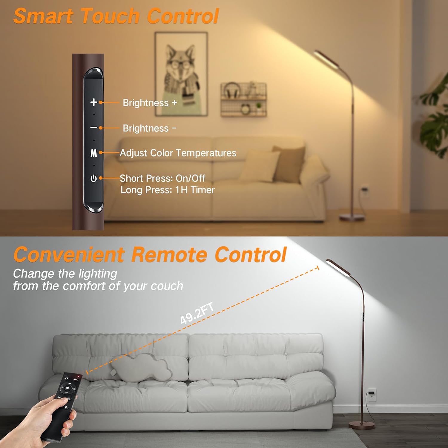 Detalle 2 de OUTON LED floor lamp 15W 1500lm