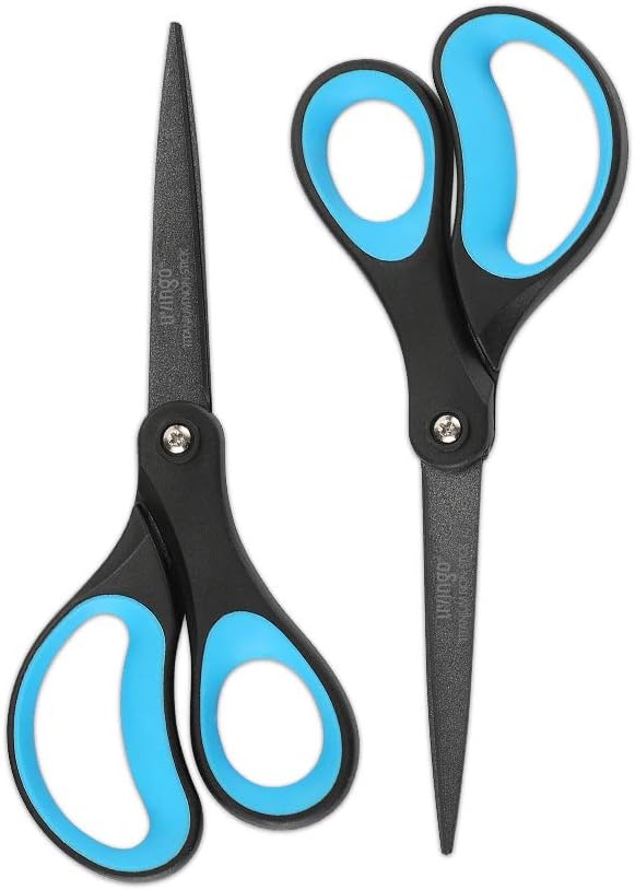 LIVINGO: Confezione da 2 forbici titanio antiaderenti, 21,1 cm – professionali in acciaio inox
