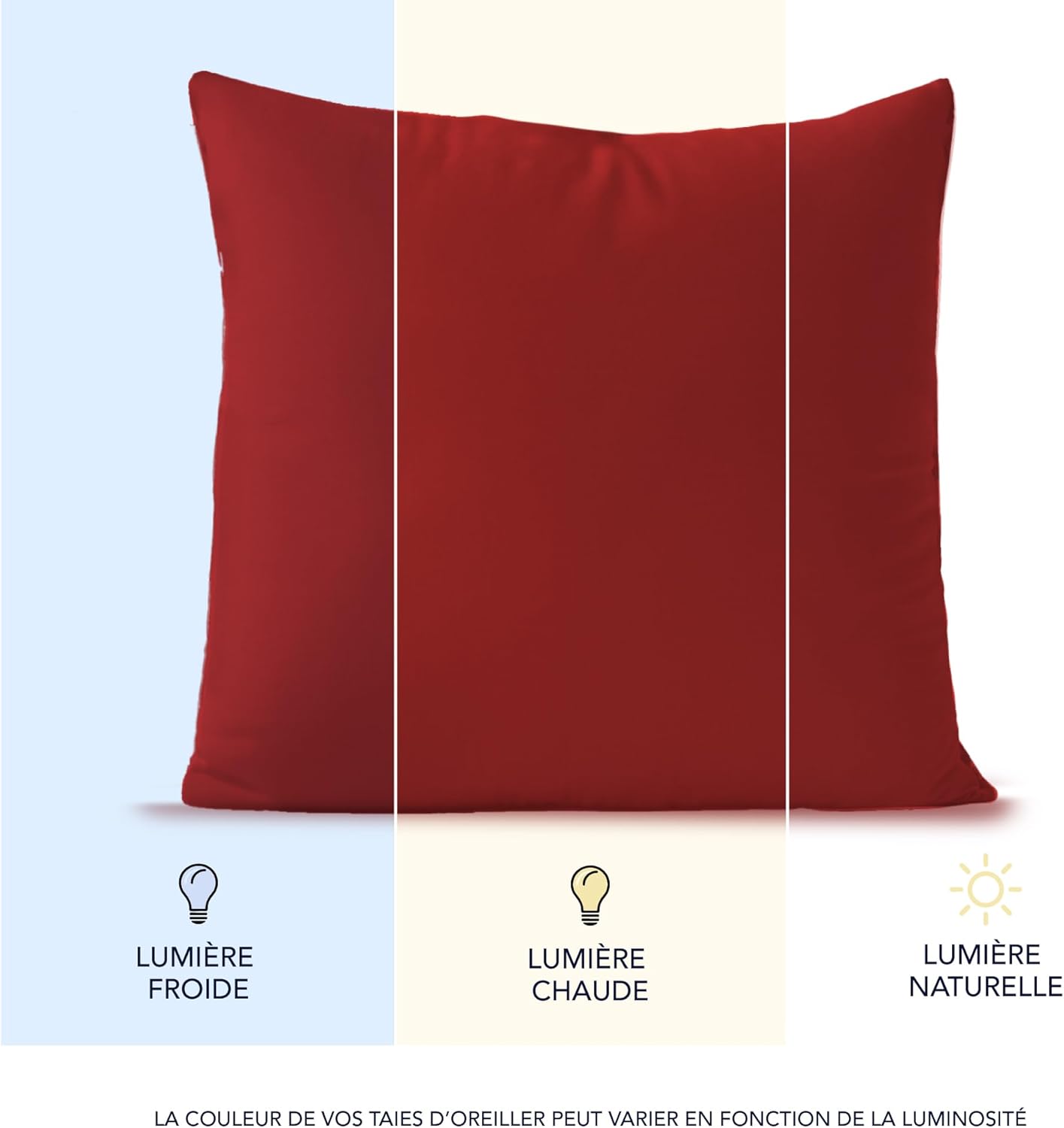 Detalle de Dreamzie Taie Oreiller 30x30 cm – Lot de 2 | 100% Coton Jersey, OEKO-TEX, Rouge