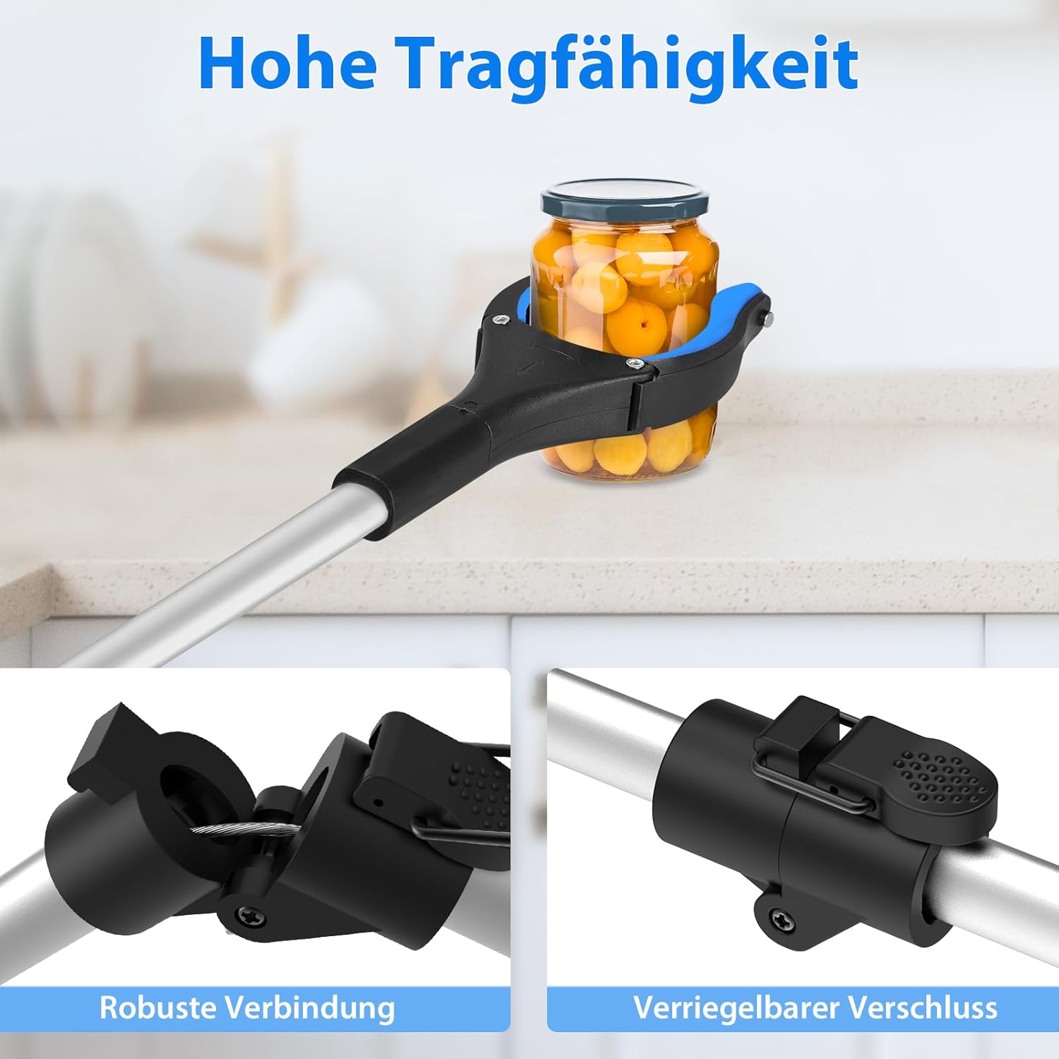 Thumbnail 1 de 91 cm Greifzange für Senioren – faltbar, mit 360° Drehkopf und starkem Griff