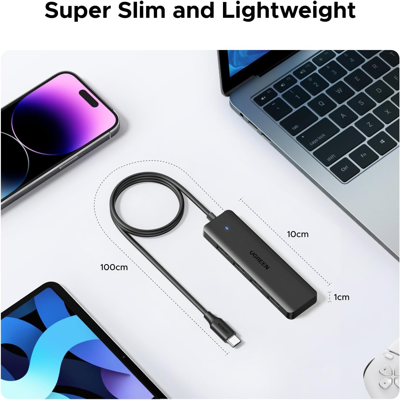 Detalle 1 de UGREEN USB-C-hub met 4 USB 3.0-poorten en kabel van 100 cm