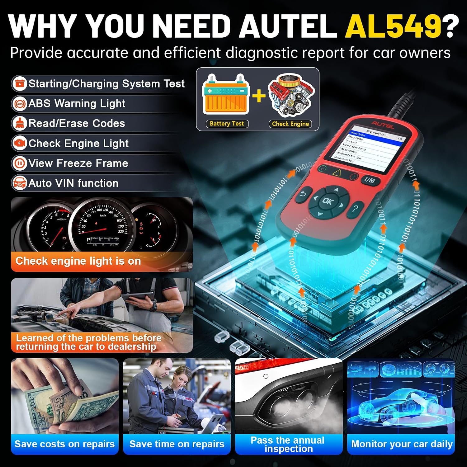 Thumbnail 2 de Autel AutoLink AL549 OBD2 Scanner with AutoVin