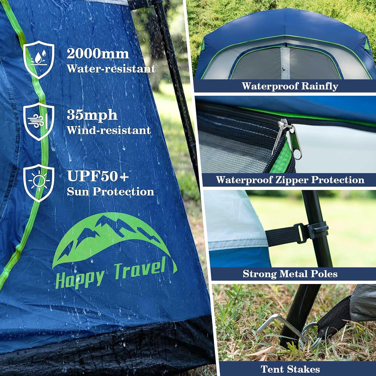 Detalle de Happy Travel Tent 6 Person Tent for Camping