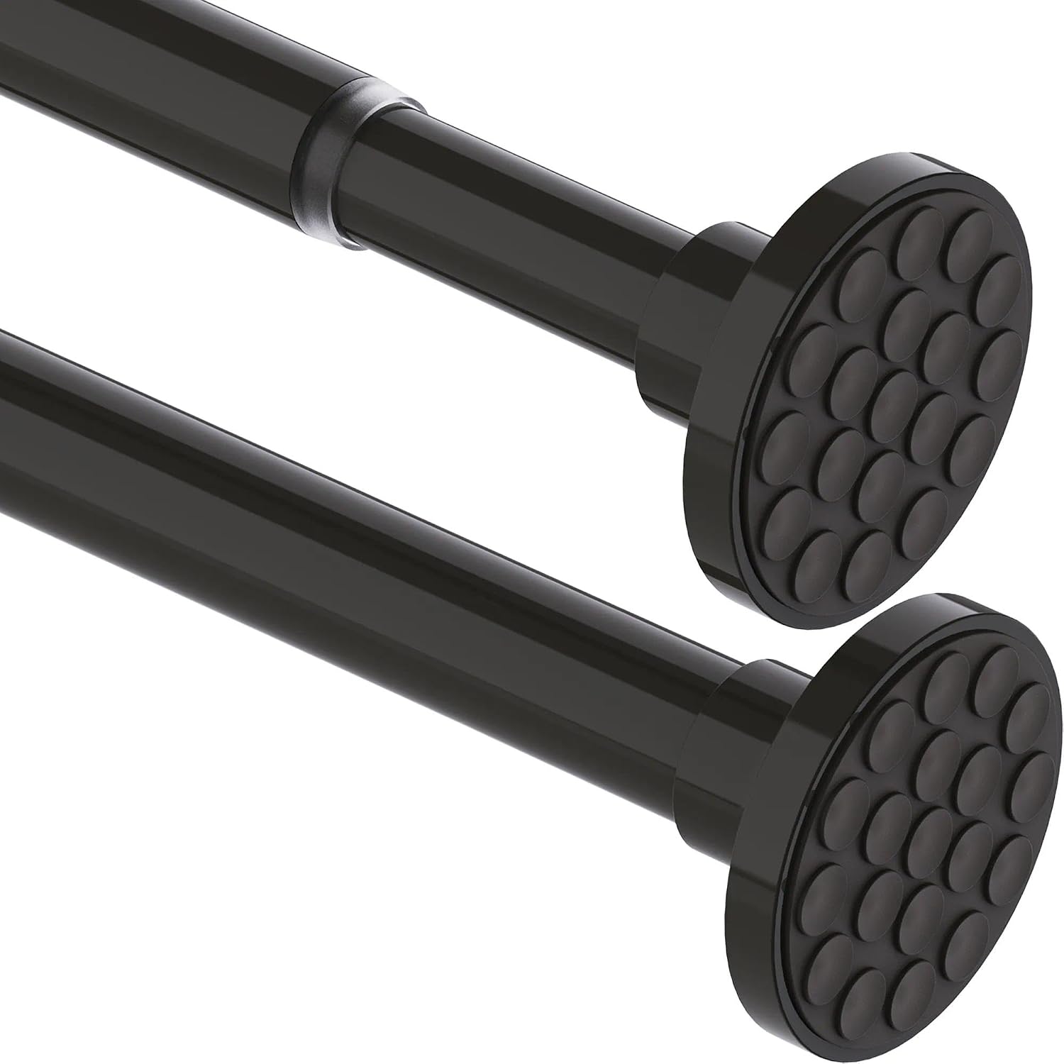 Thumbnail 6 de No-Drilling Extendable Telescopic Shower Curtain Rail Tension Rod (85–155cm, Extra Thick) – Black