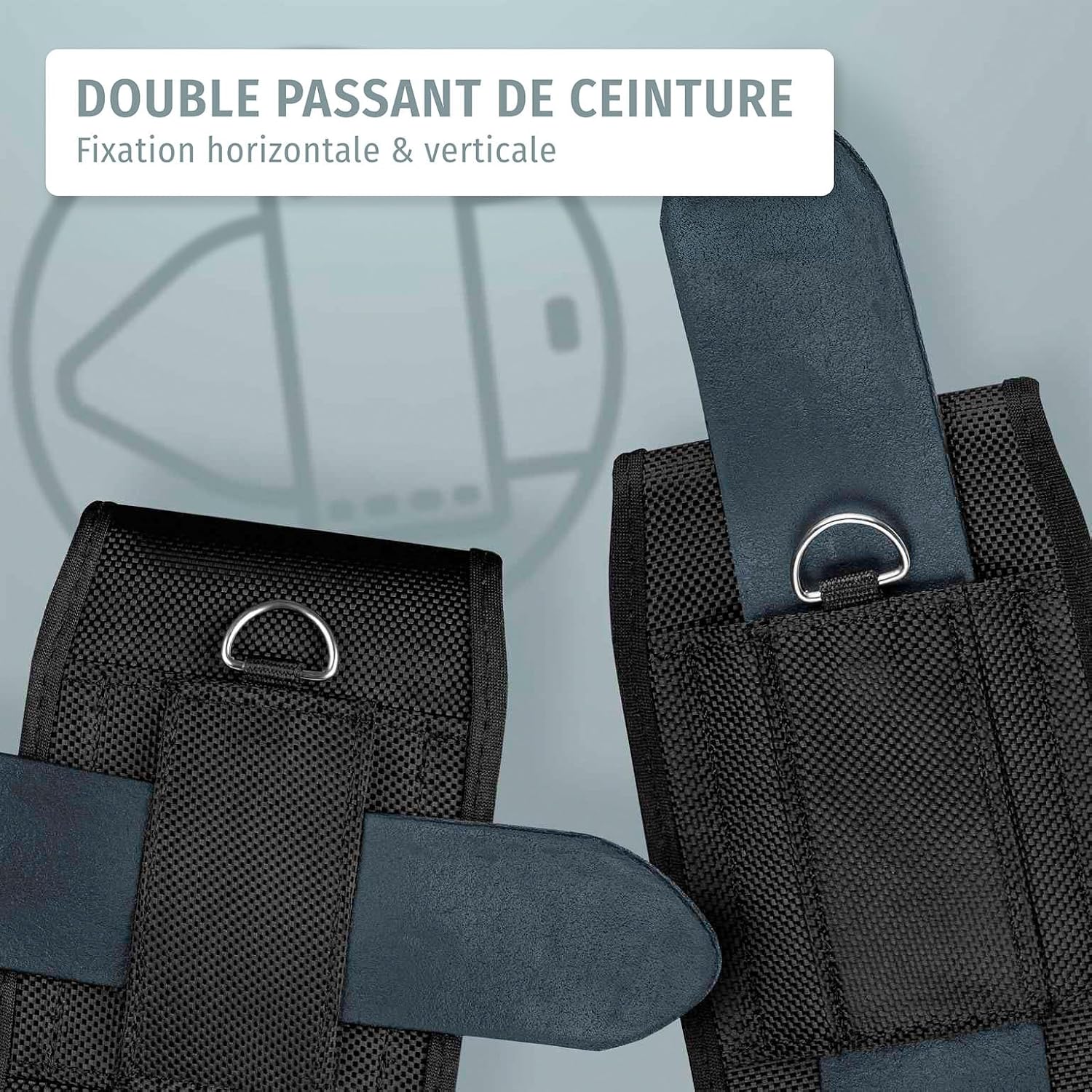 Detalle de moex Étui de ceinture pour CAT S75 – protection 360° avec passant et mousqueton, noir