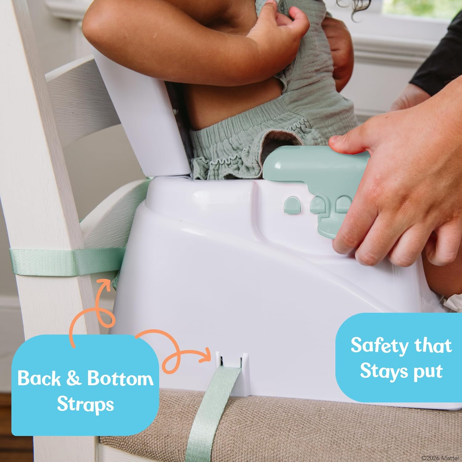 Detalle de Fisher-Price Feeding Booster Seat for Toddlers with Adjustable Tray, Foldable Design