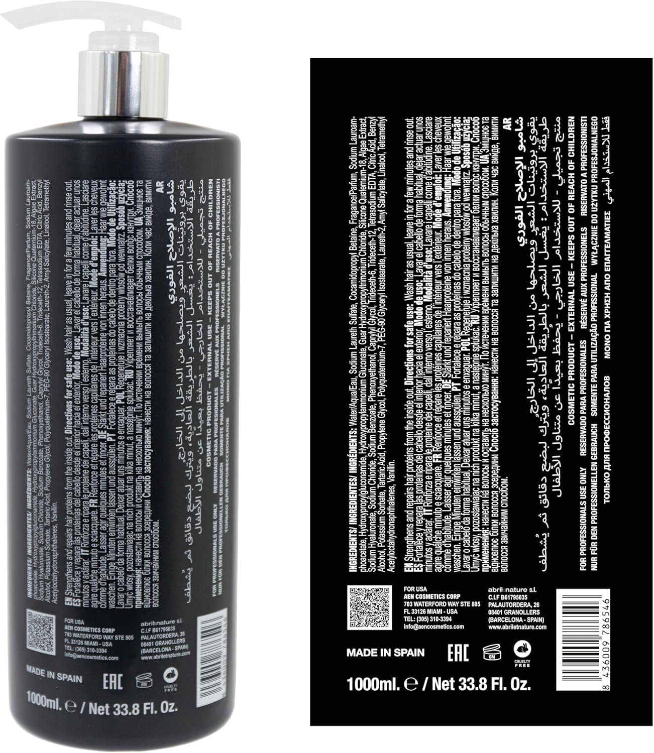 Thumbnail 6 de April et Nature Shampoo Professionale Molecular Therapy per capelli danneggiati, trattati o invecchiati – 1000 ml