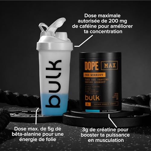 Thumbnail 4 de Bulk Dope Max Poudre Pré-Entraînement – 563 g, Blue Raspberry
