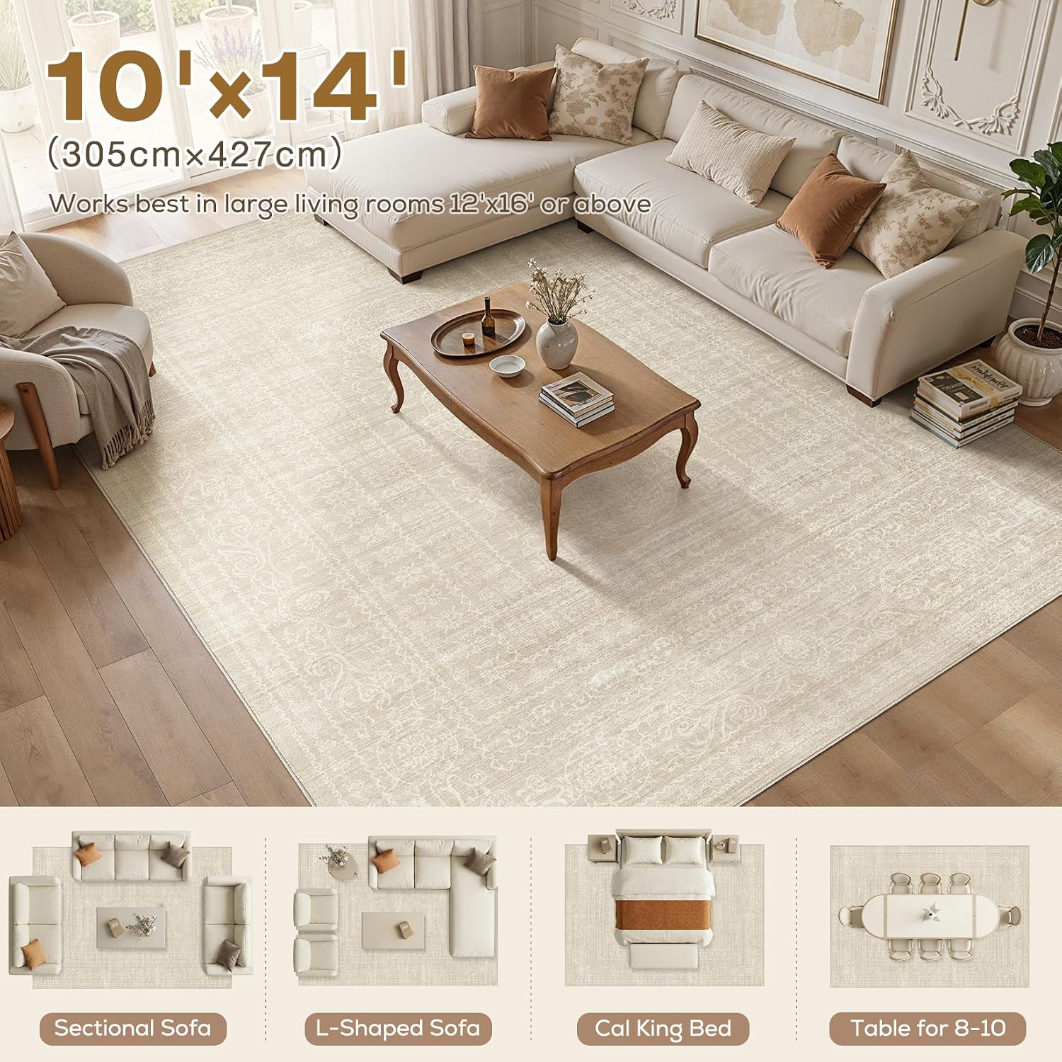 Detalle de Nakagishi 10x14 Area Rug for Living Room