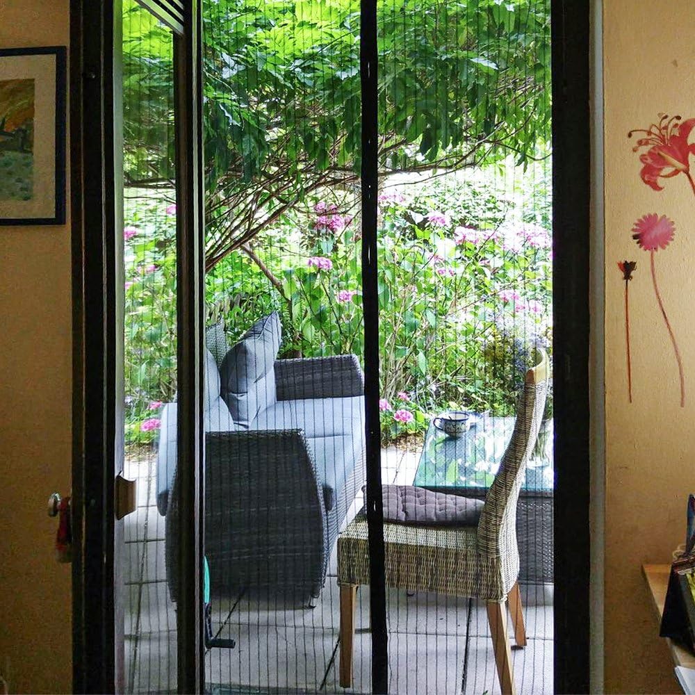Thumbnail 6 de MYCARBON moustiquaire porte-fenêtre aimantée 140 x 220 cm en maille ultra résistante, fermeture magnétique (noir)