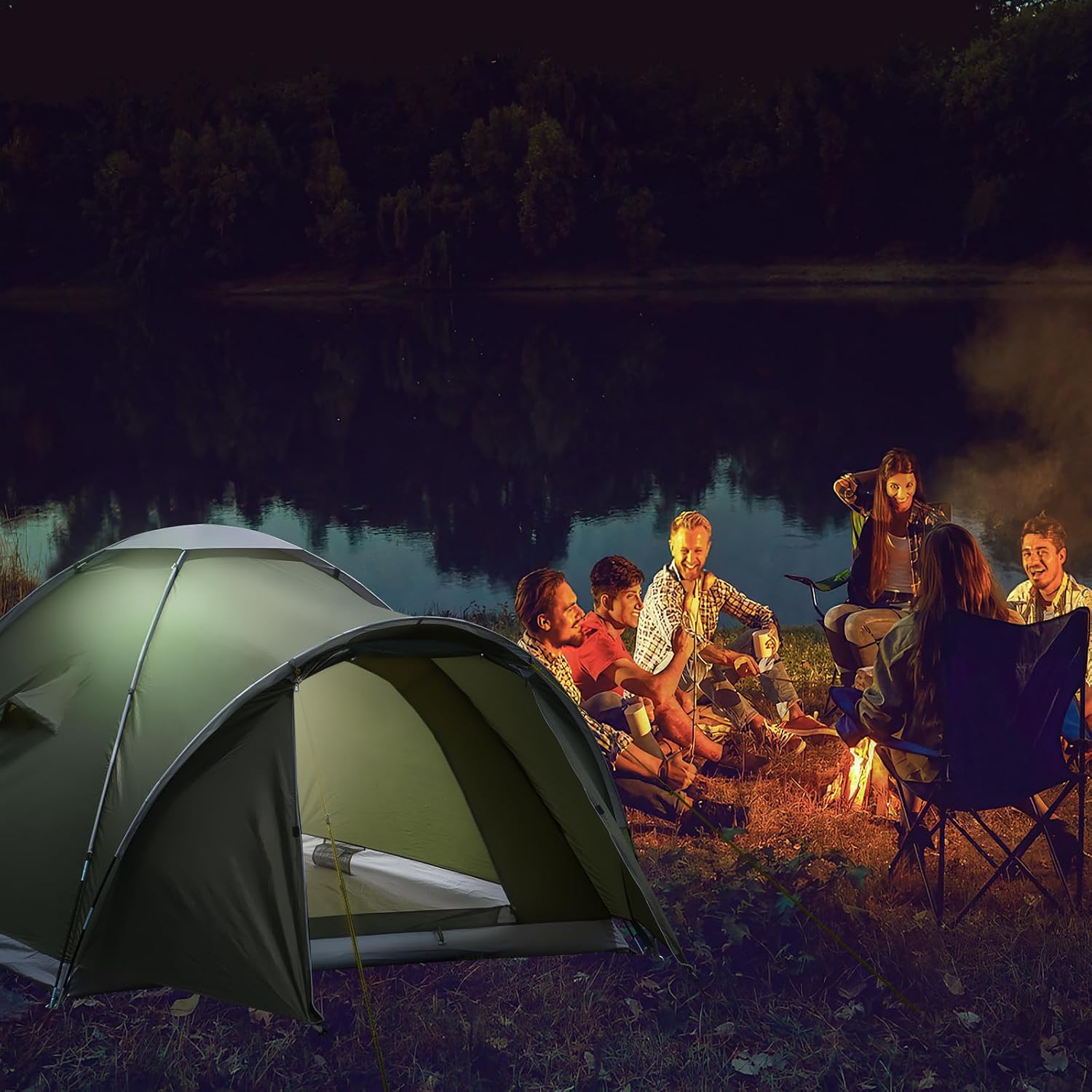 Detalle de Zelt 2-4 Personen mit Vorzelt – Ultraleichtes Kuppelzelt für Camping, Trekking und Festival 2026 Upgrade