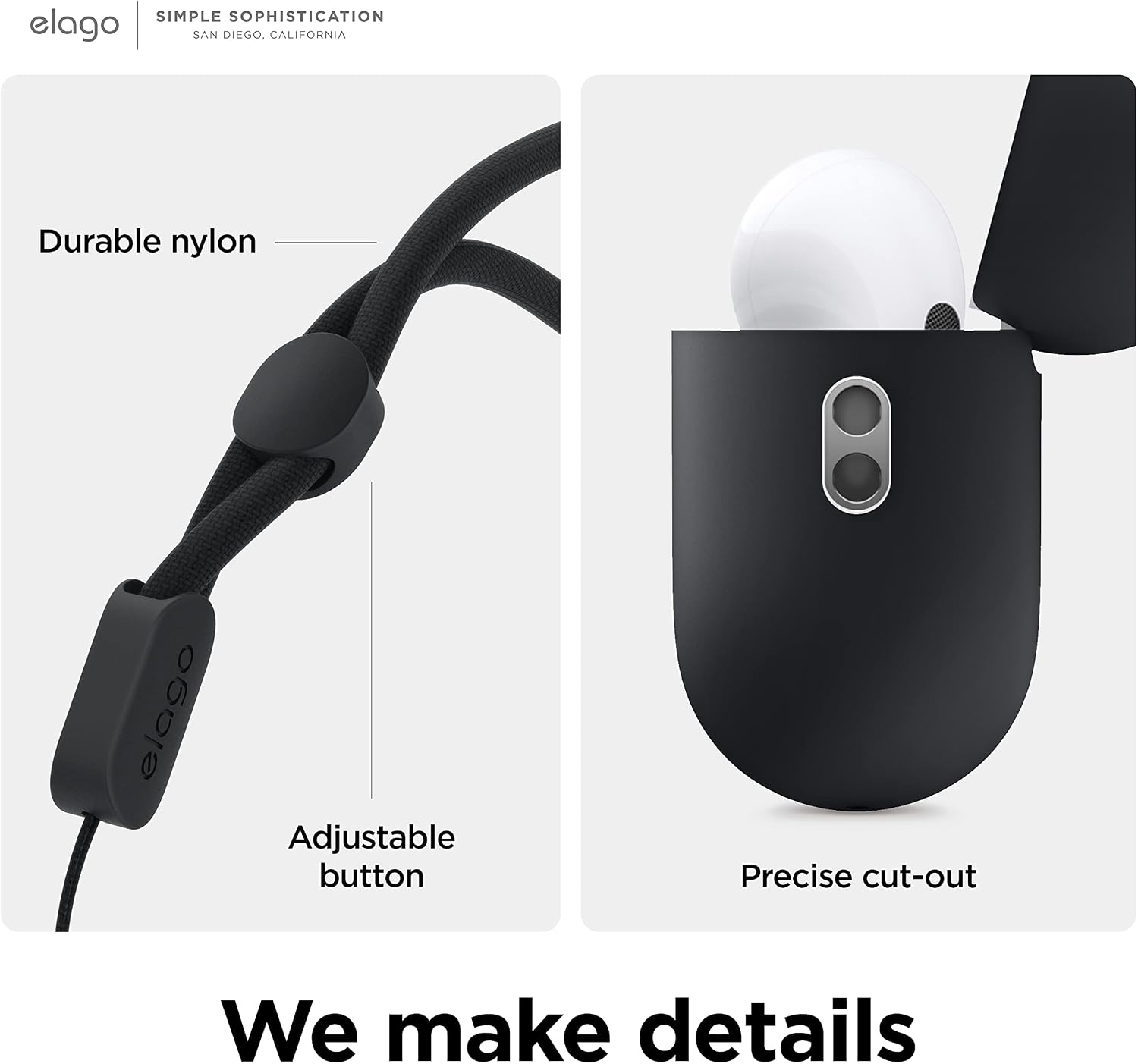 Thumbnail 6 de Coque silicone elago Liquid Hybrid pour Apple AirPods Pro 2 (noir) avec dragonne et protection triple couche