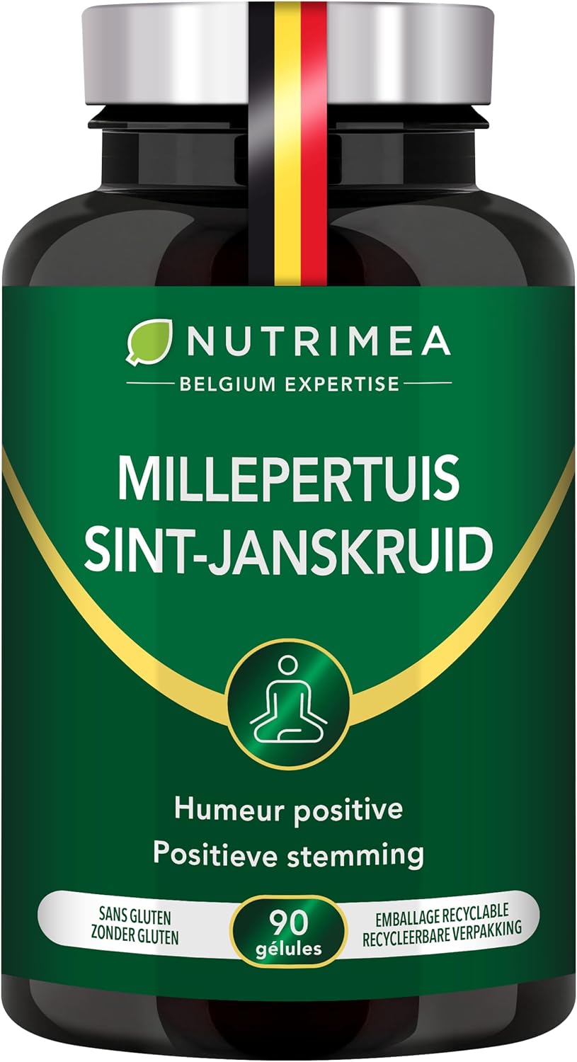 Detalle de Nutrimea Millepertuis titré 10:1 (4660 mg) – 90 gélules vegan pour déprime saisonnière, stress et sommeil
