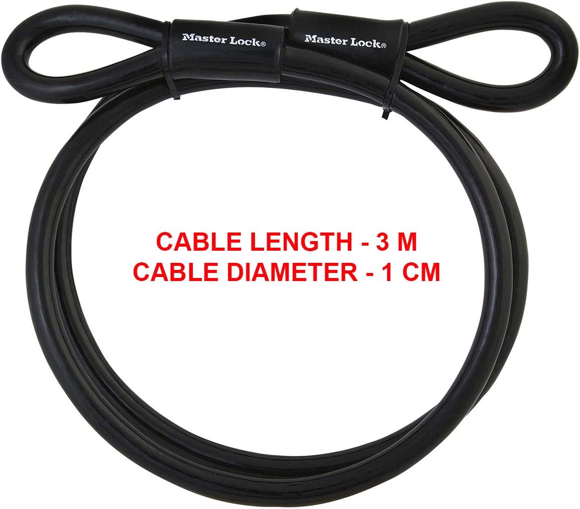 Thumbnail 4 de Master Lock 49EURD Câble à Boucle en Acier tressé 3 m × 10 mm Noir