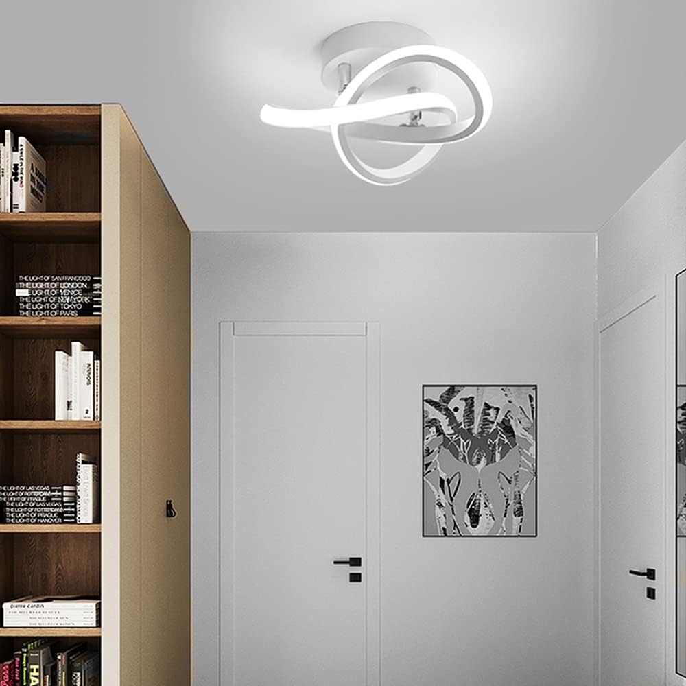 Detalle de EIDISUNY Ceiling Light LED Lamp 2 Rings – Nordic White, 22W, 6000K (Not Dimmable)