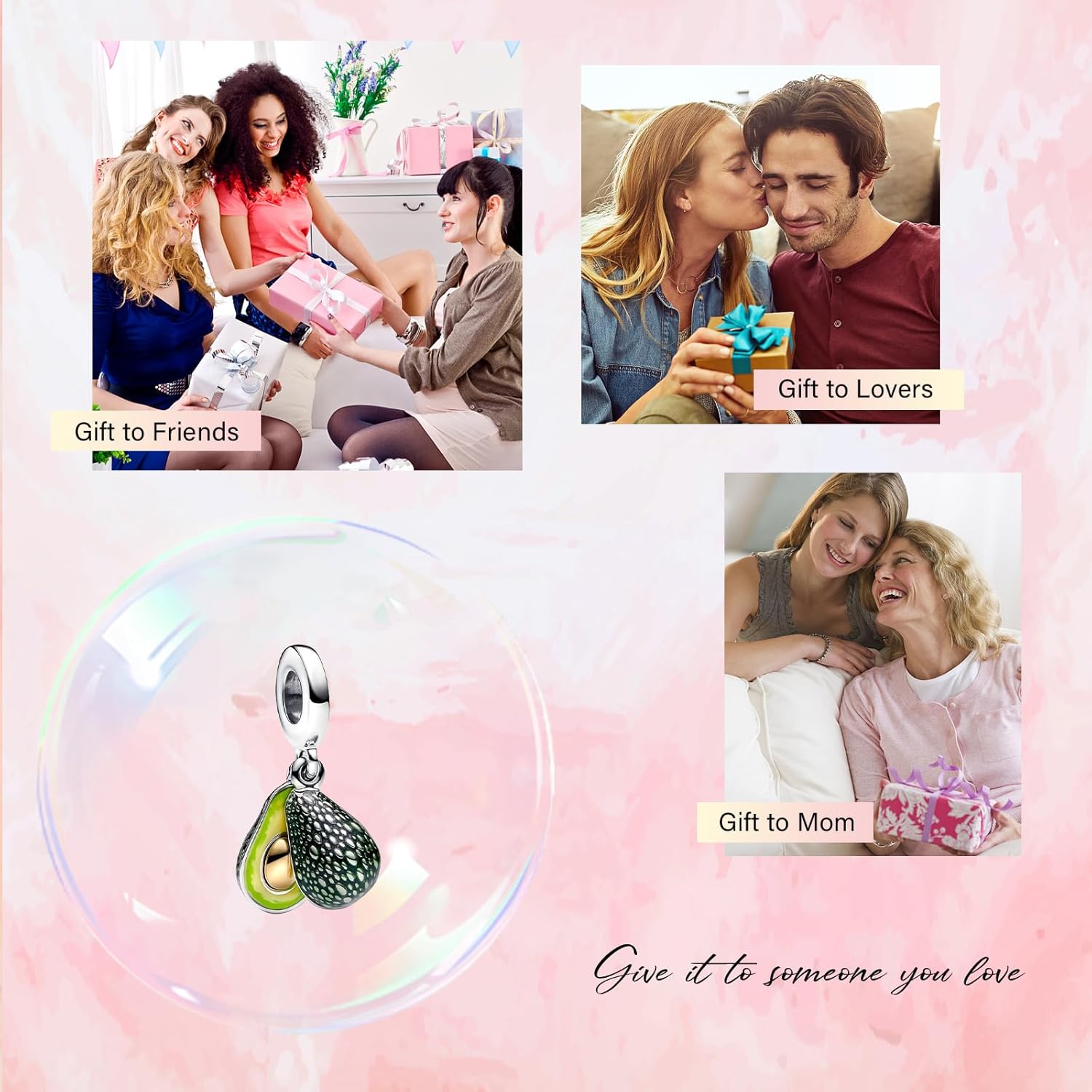 Thumbnail 3 de Amuefer 925 Silber Charms Armband Halskette Anhänger – Perlen Schmetterlinge, Liebe und Reisegeschenke