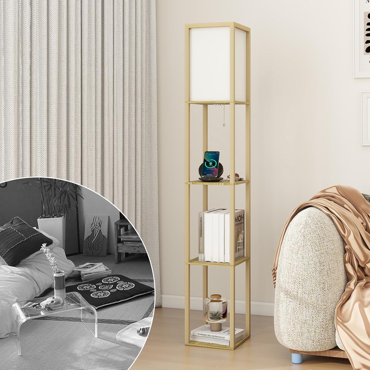 Thumbnail 4 de Fullwatt Stehlampe mit Holzregal 160 cm