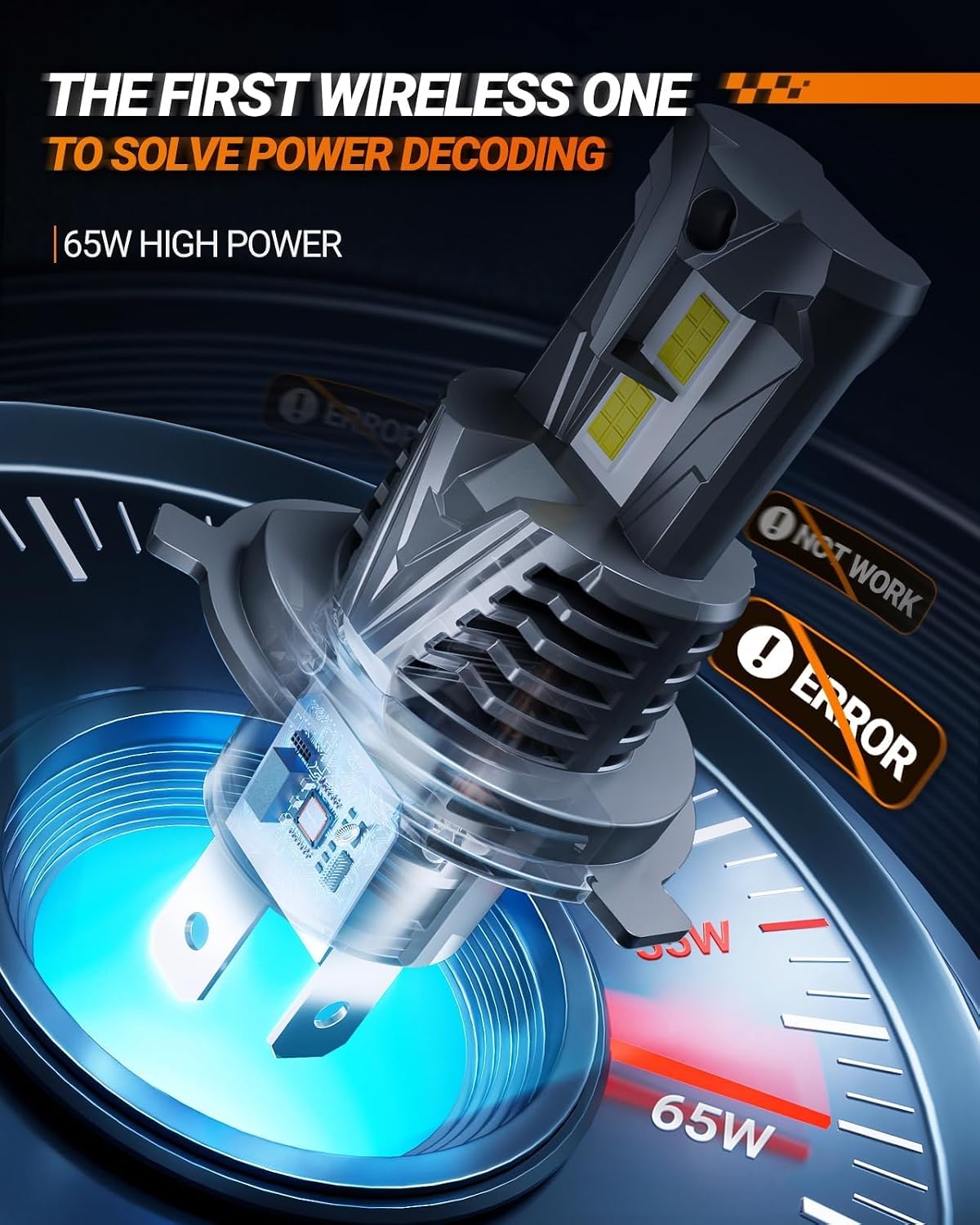 Thumbnail 5 de SEALIGHT H4 Bulb S7S Series: 60,000LM, 130W, 6500K with 25,000 RPM Cooling – Pack of 2