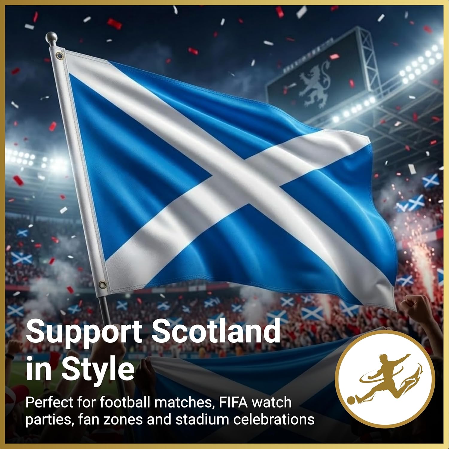 Thumbnail 3 de Scotland St Andrew’s Saltire Flag 8ft x 5ft with Brass Eyelets – Large Polyester Banner for Outdoor & Indoor Support