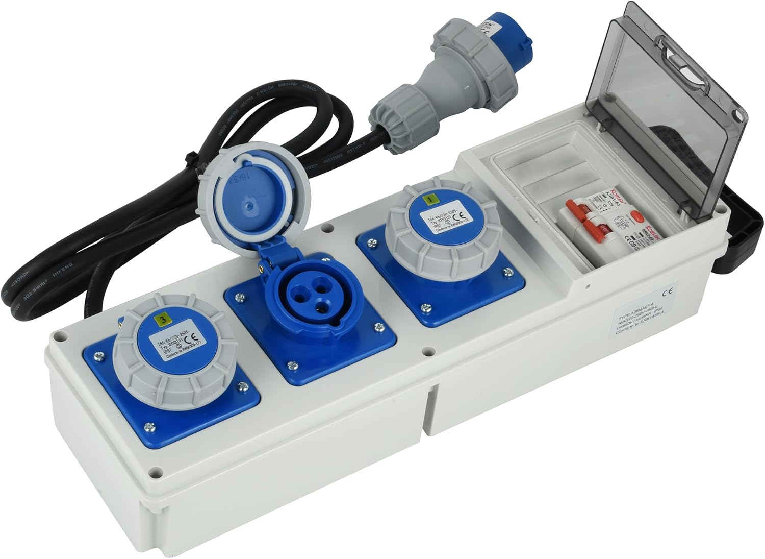 Thumbnail 6 de Electraline 60429 Quadro Elettrico di Distribuzione 4 prese Schuko + 2 IEC, cavo 2 m, IP44