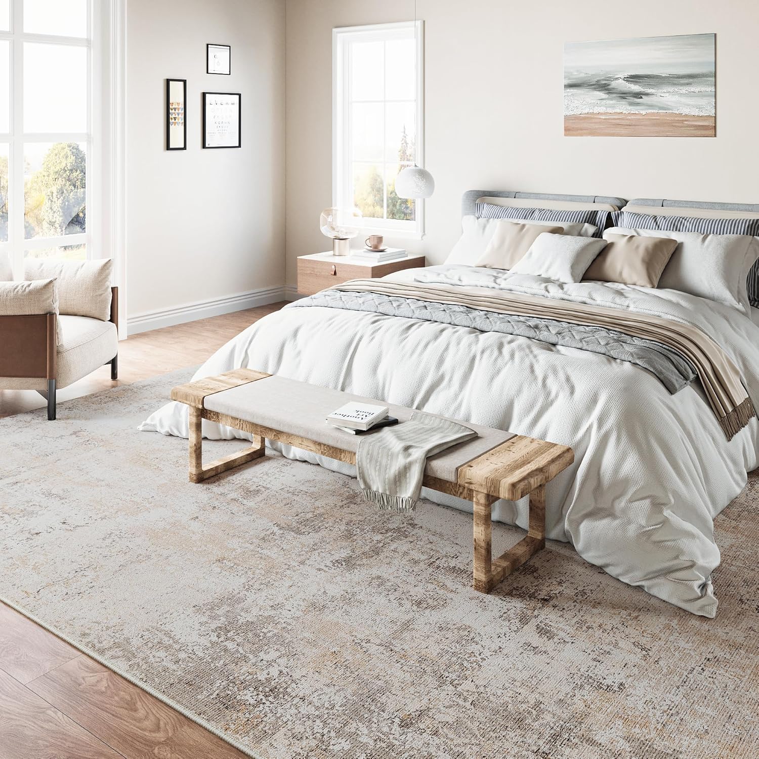 Thumbnail 2 de HUGEAR Washable Rug 240x300cm Beige Grey