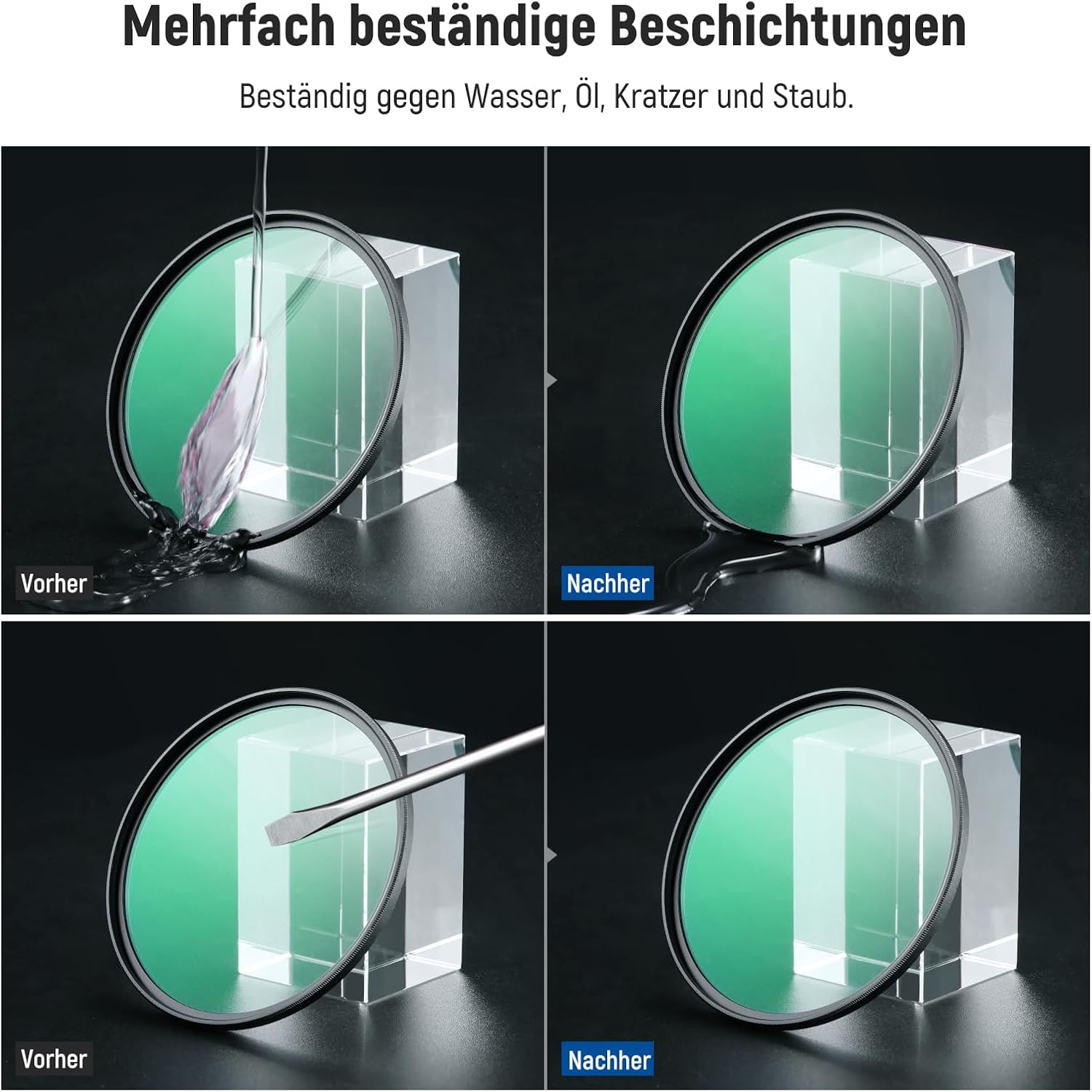 Thumbnail 6 de NEEWER 72mm 1/4 & 1/8 Black Diffusion Filter (2er-Set) für filmische Porträts & Video