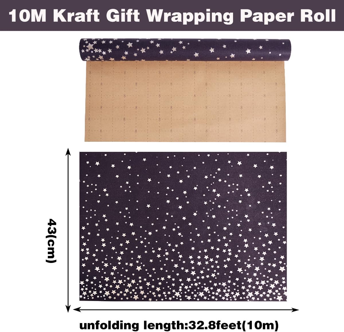 Detalle 2 de Birthday Wrapping Paper Roll 43cm x 10m Navy