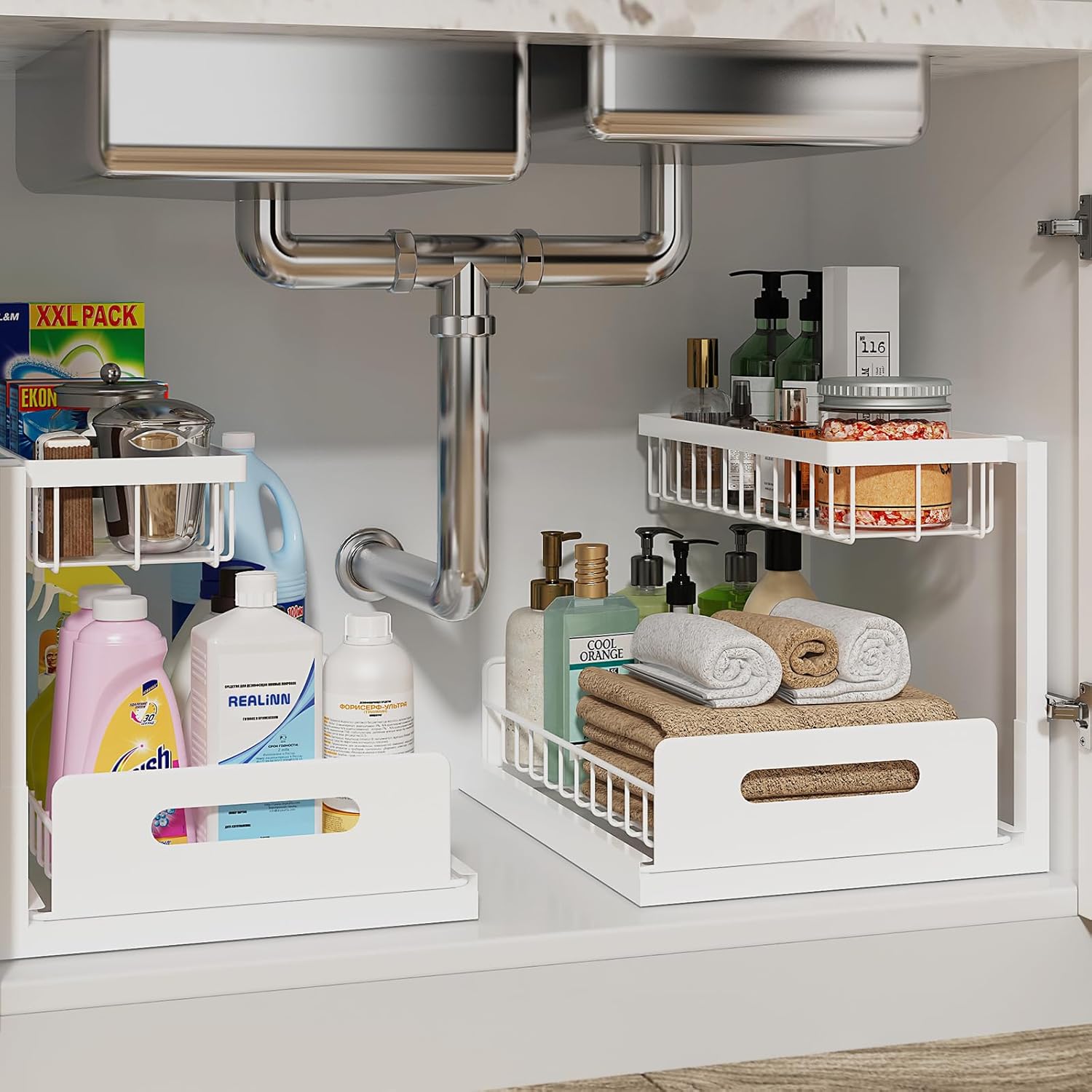 Detalle de REALINN Under-Sink Organizer 14.2x10.6x11 in