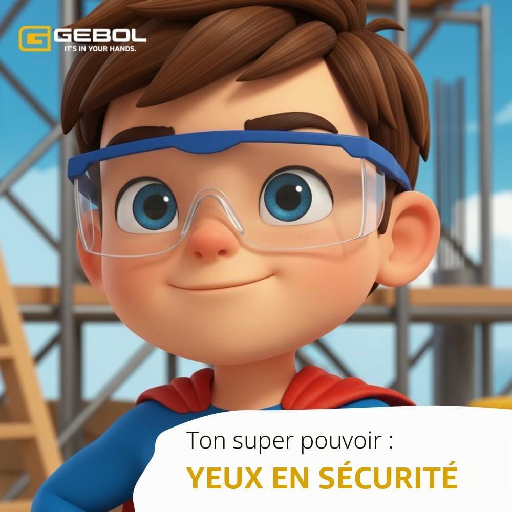 Detalle de Gebol Lunettes de protection Safety Kids – légère, ajustables, anti-rayures, bleu et rose