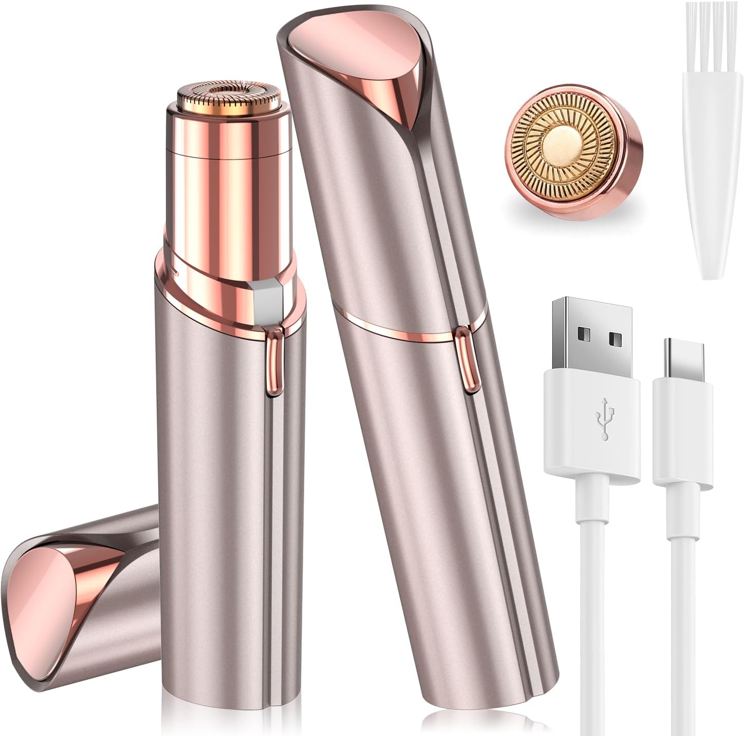 Detalle de Vexloria Facial Hair Remover for Women with Replacement Head – USB Rechargeable Shaver for Face