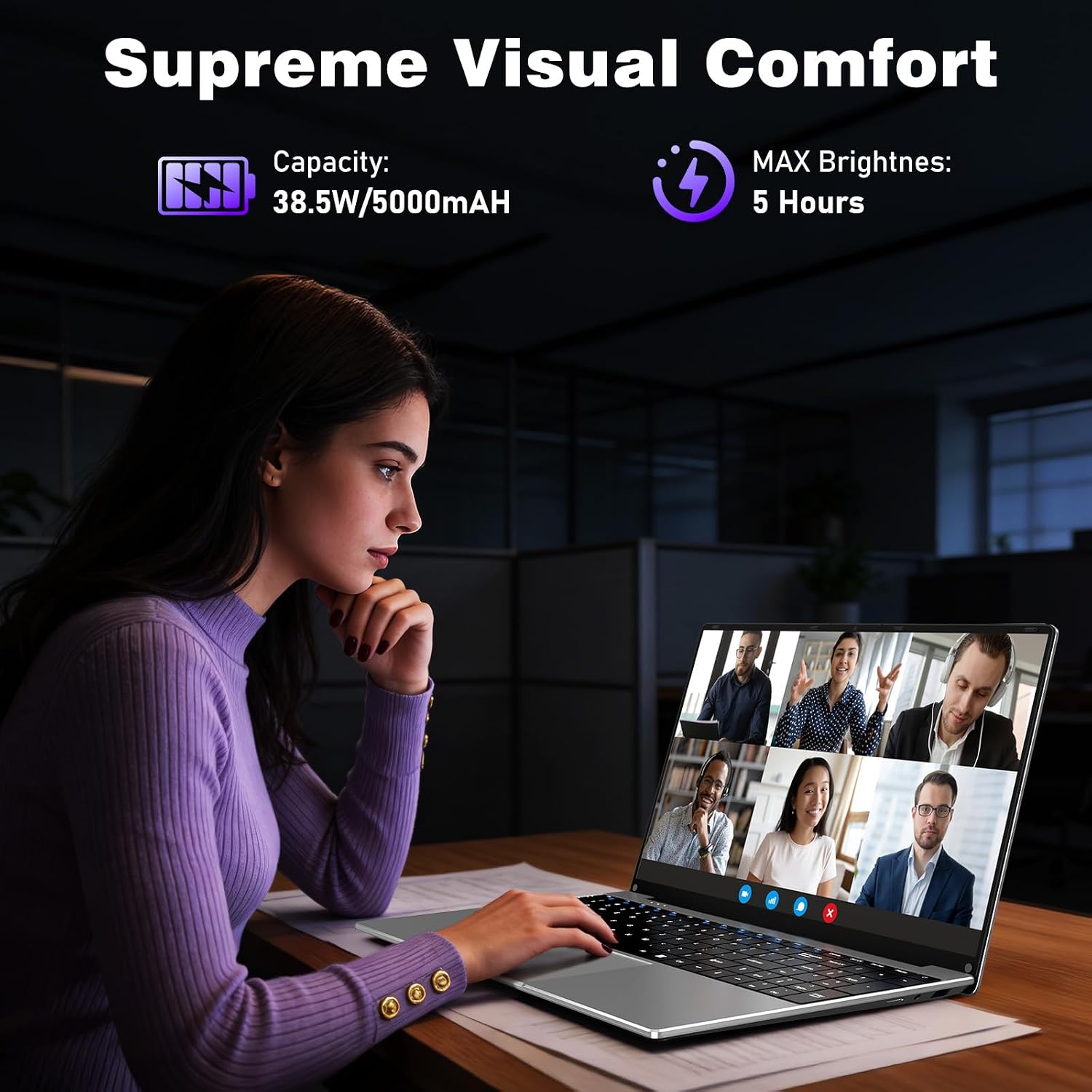 Detalle de NIAKUN NY-14 15.6-Inch Laptop, FHD IPS, 8GB RAM, 256GB SSD