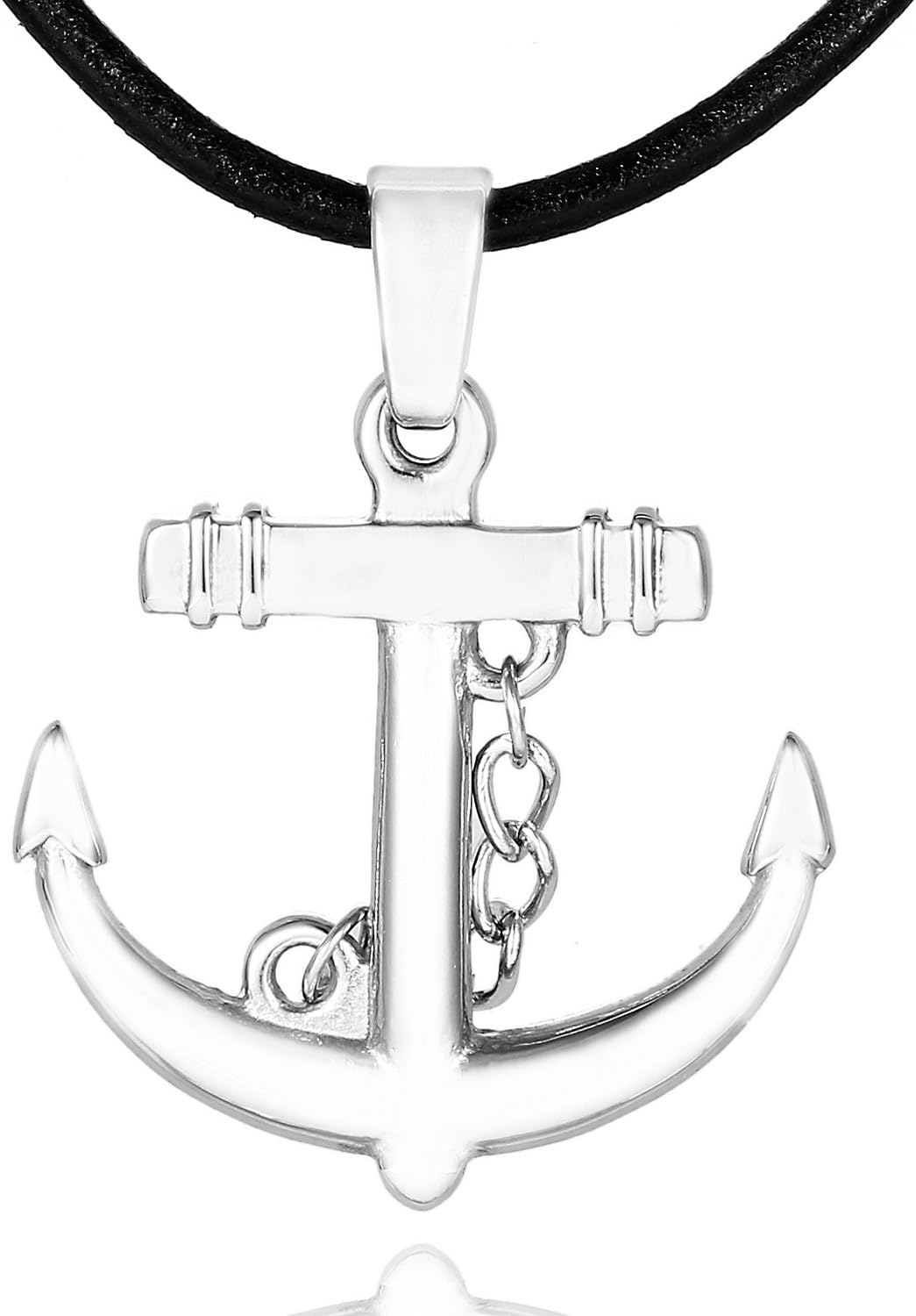 Thumbnail 4 de DonDon Collana da Uomo in Cuoio Pelle 50 cm con Pendente in Acciaio Inossidabile – Modelli Diversi