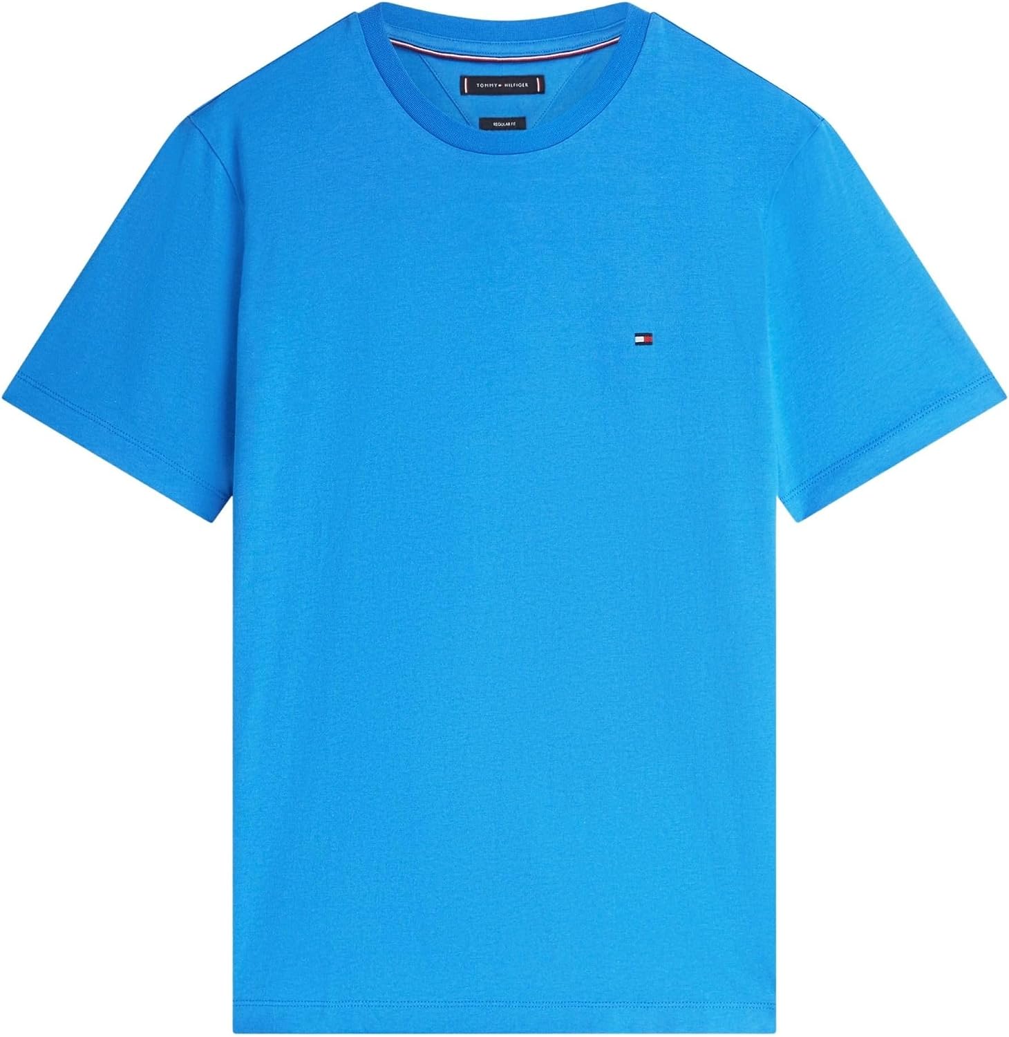 Detalle de Tommy Hilfiger ESS Seasonal REG FIT SOLID Tee – Basic-T-Shirt mit Flag-Gestaltung