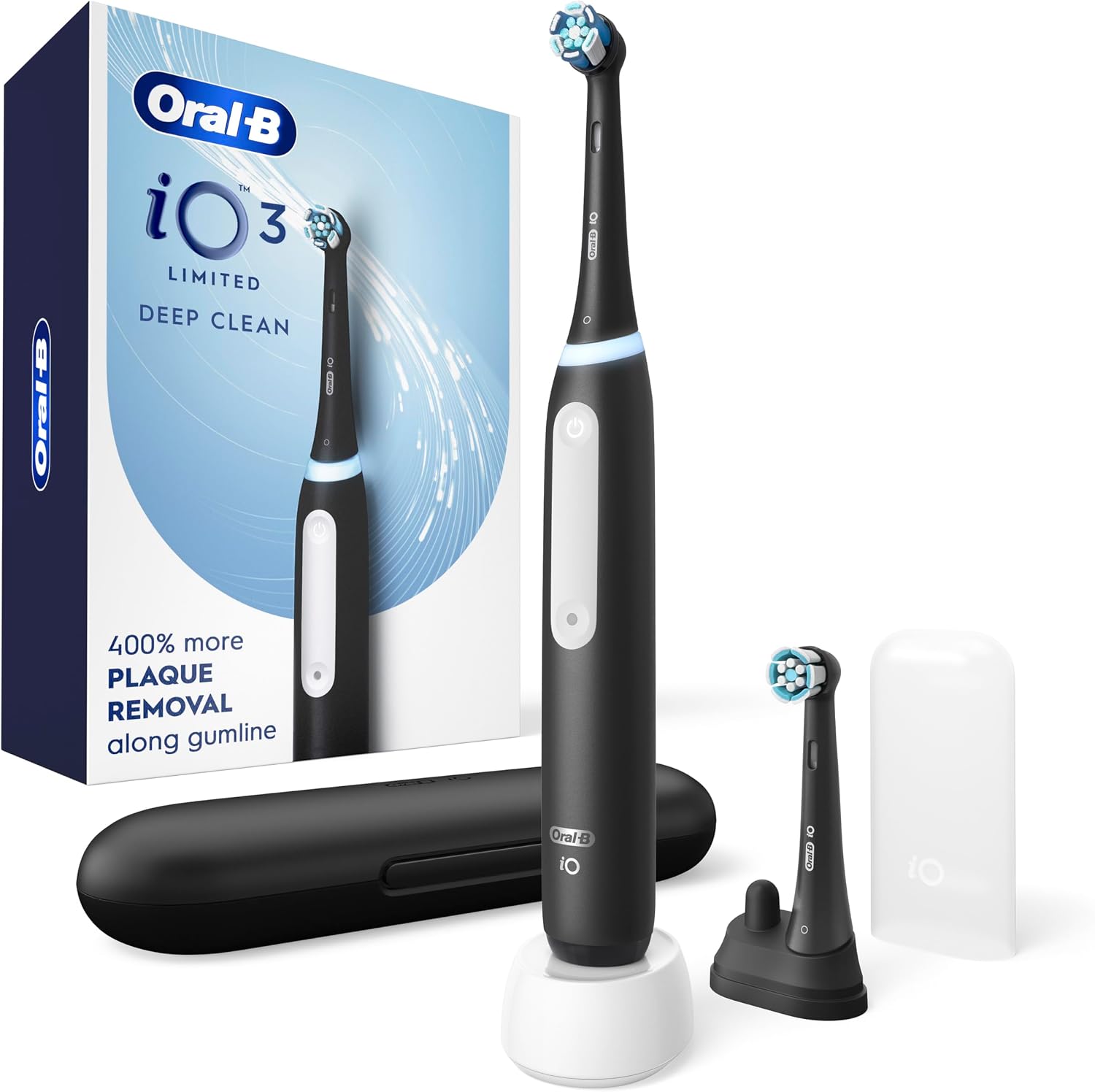 Detalle de Oral-B iO Series 3 Limited iO G3.2Q6.2KD 電動歯ブラシ 充電式・圧力センサー・タイマー付き・ブラック