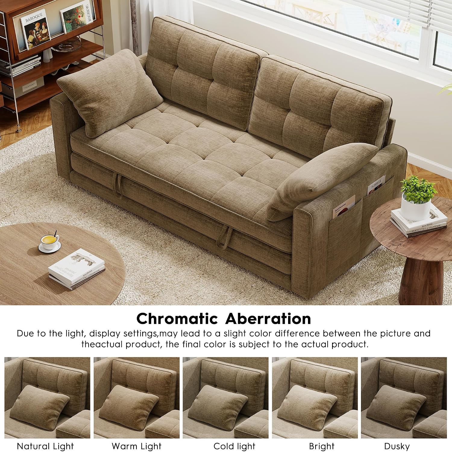 Detalle 1 de Urhanherry Convertible Sofa Bed, 65-inch