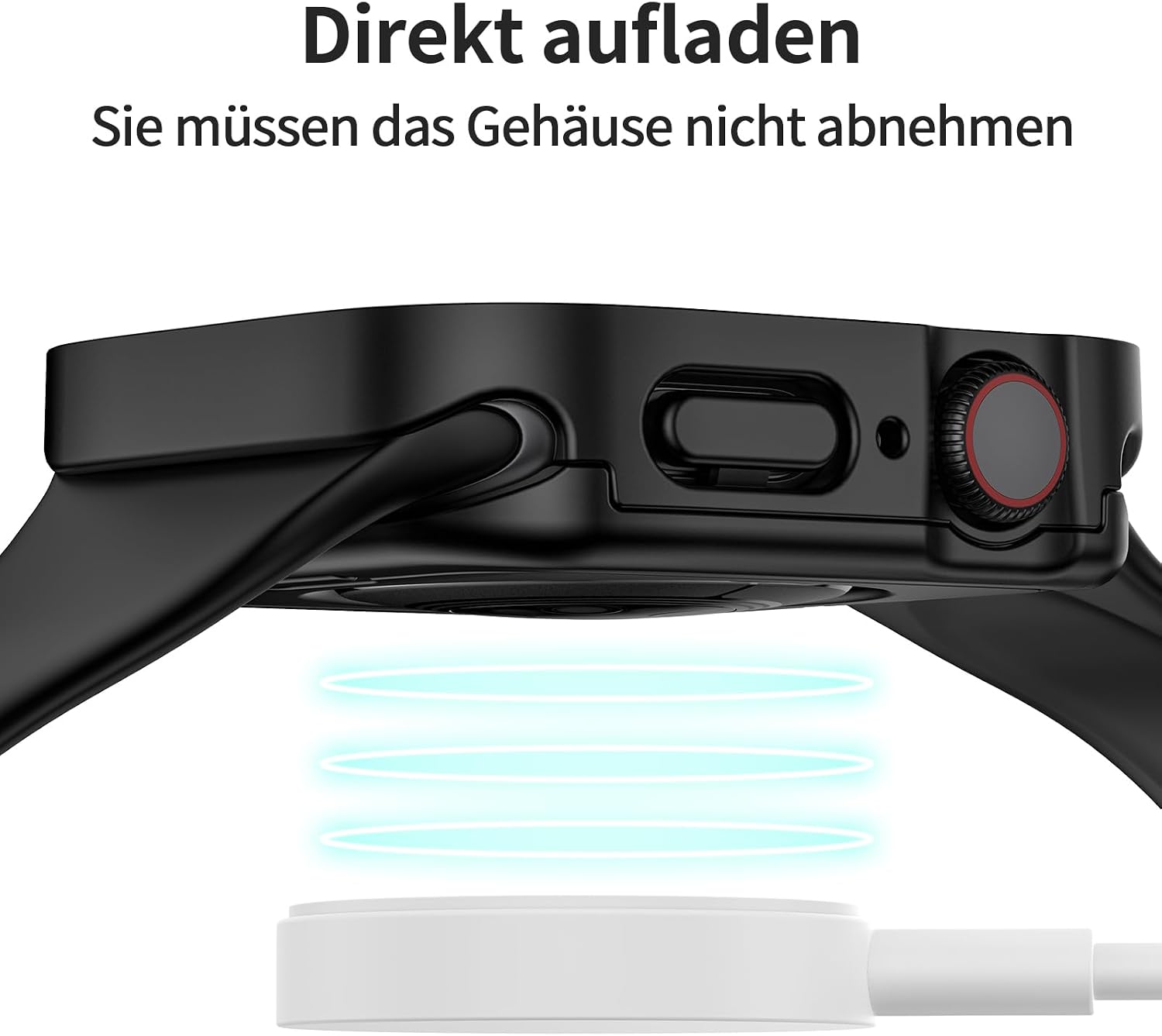 Thumbnail 4 de Kawoco 2-in-1 wasserdichte Hülle mit gehärteter Glas-Schutzfolie für Apple Watch Series 10 (42 mm) – blau