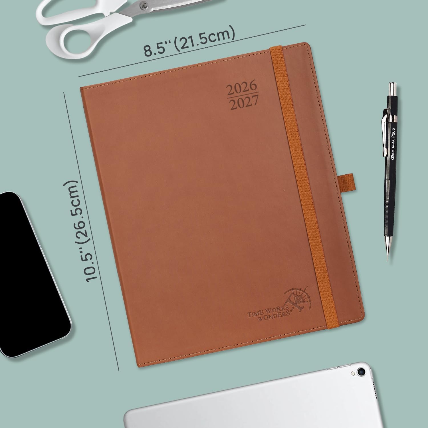 Detalle de POPRUN 2026-2027 Academic Diary Week to View Large (Blue) – 26.5 x 21.5 cm, Aug 2026–Dec 2027