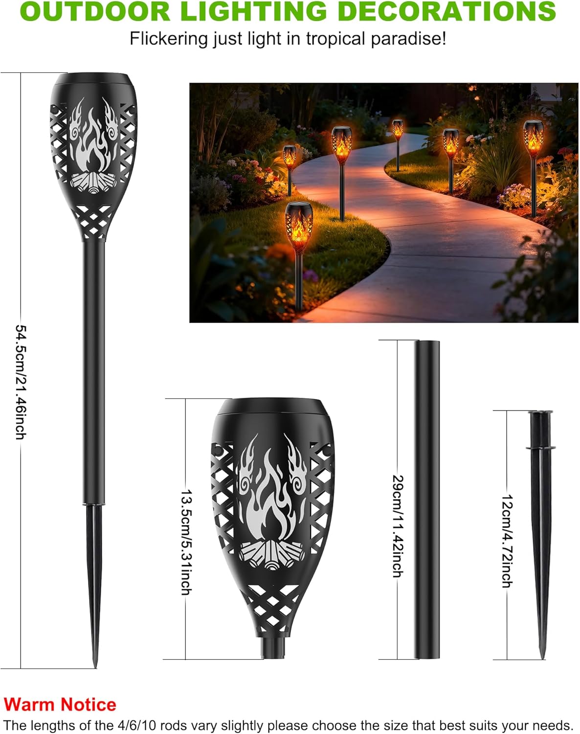 Thumbnail 6 de Giliwosy Solarleuchten für Außen Gartendeko – 10er Set Holzstapel-Design (IP65)