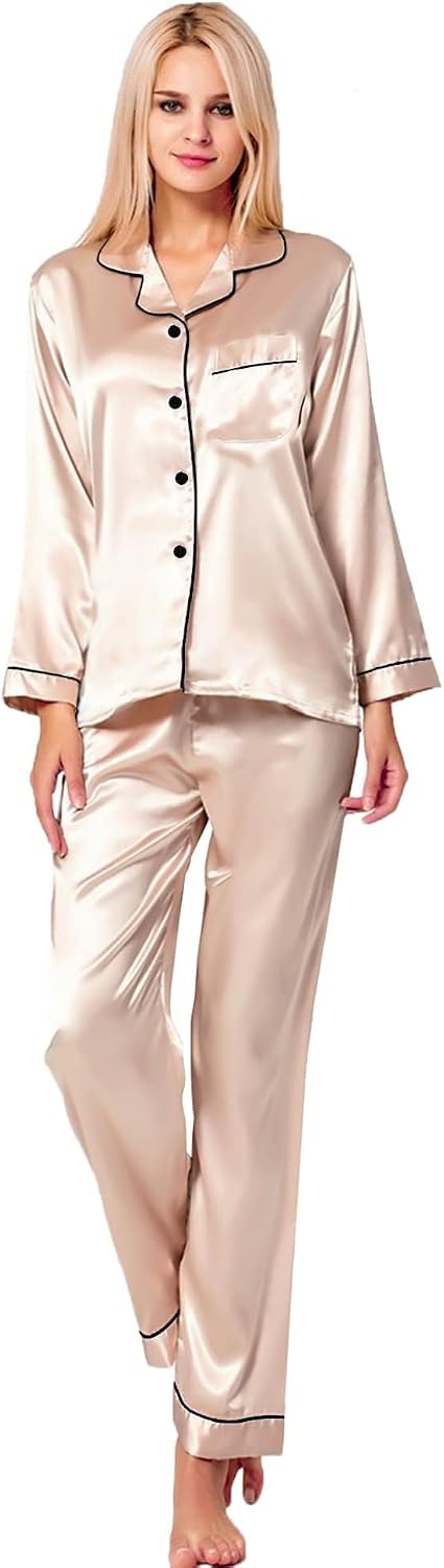Detalle de Pyjama set silk satin pyjamas