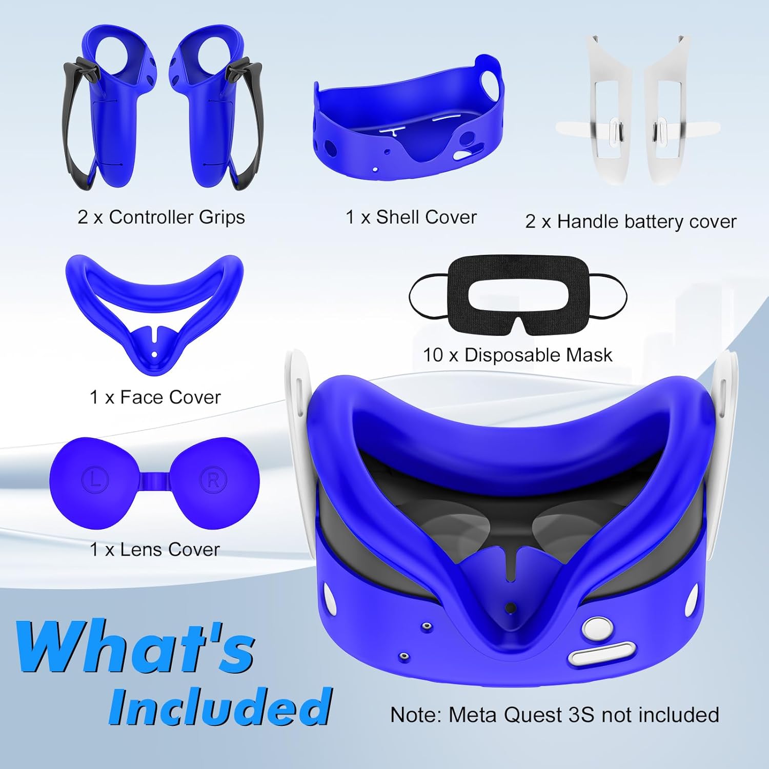 Thumbnail 4 de Tyasoleil Étui en silicone et accessoires pour Meta/Oculus Quest 3S (housse cuir, cache-visage, coques manette)