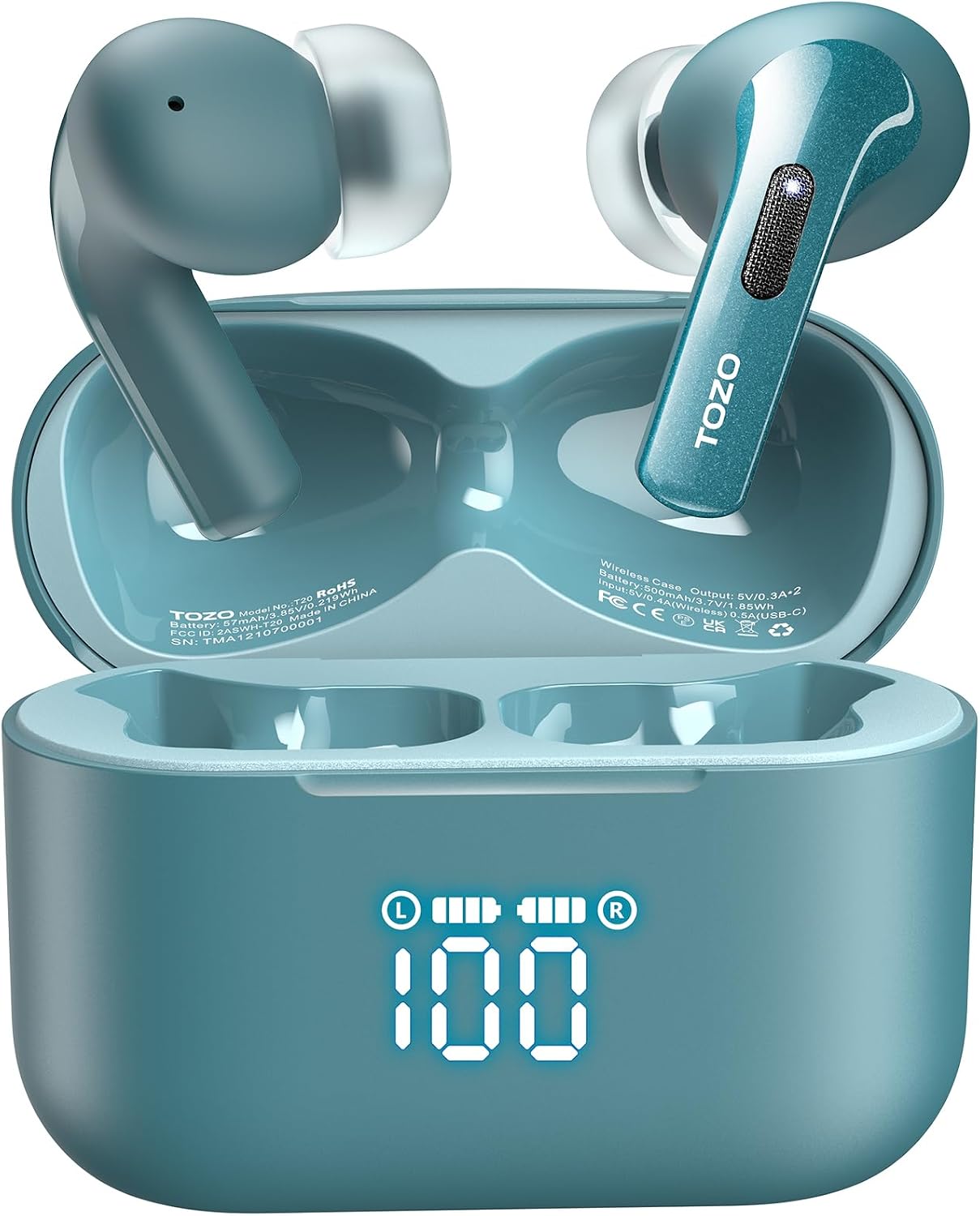 Detalle de TOZO T20 In-Ear Kopfhörer Bluetooth 5.3, 48,5 Std. Akkulaufzeit