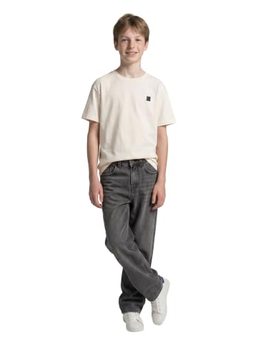 Detalle 2 de Tom Tailor Jungen Jeans 1041052, 10219 – Used Mid Stone Grey Denim, Baggy Fit, verstellbarer Bund
