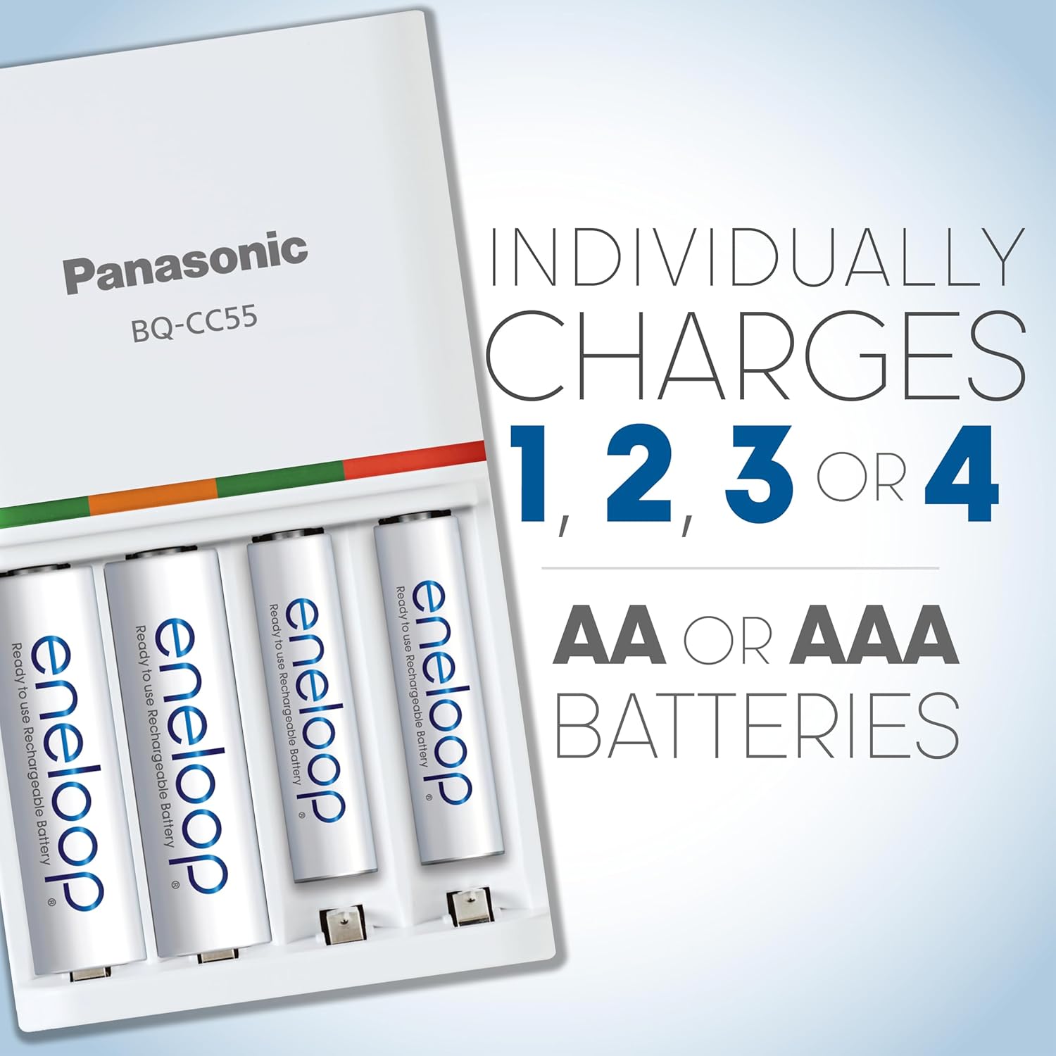 Thumbnail 2 de Panasonic Eneloop K-KJ55M3A4BA AAA Charger with 4 Batteries