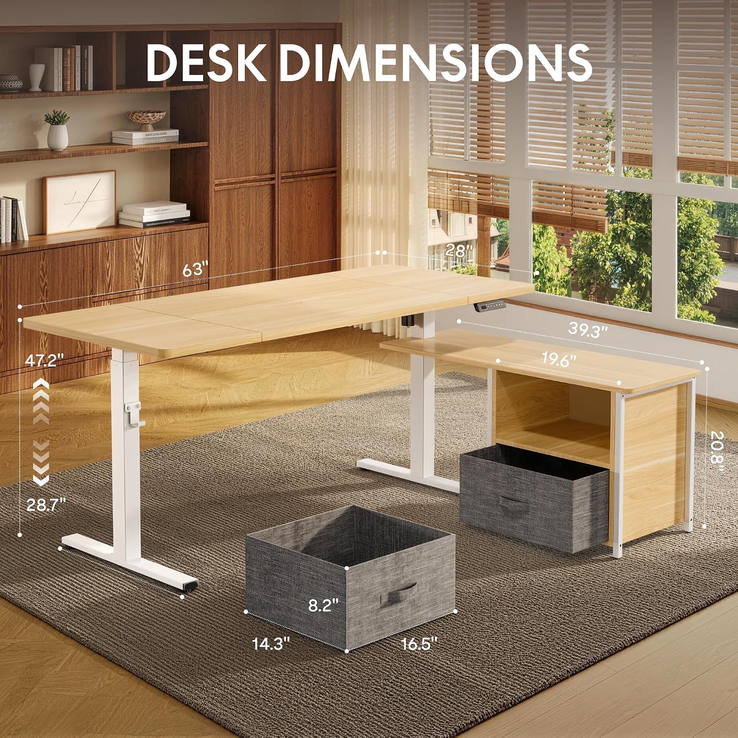 Detalle de FLEXISPOT L-Shaped Standing Desk 63 x 28